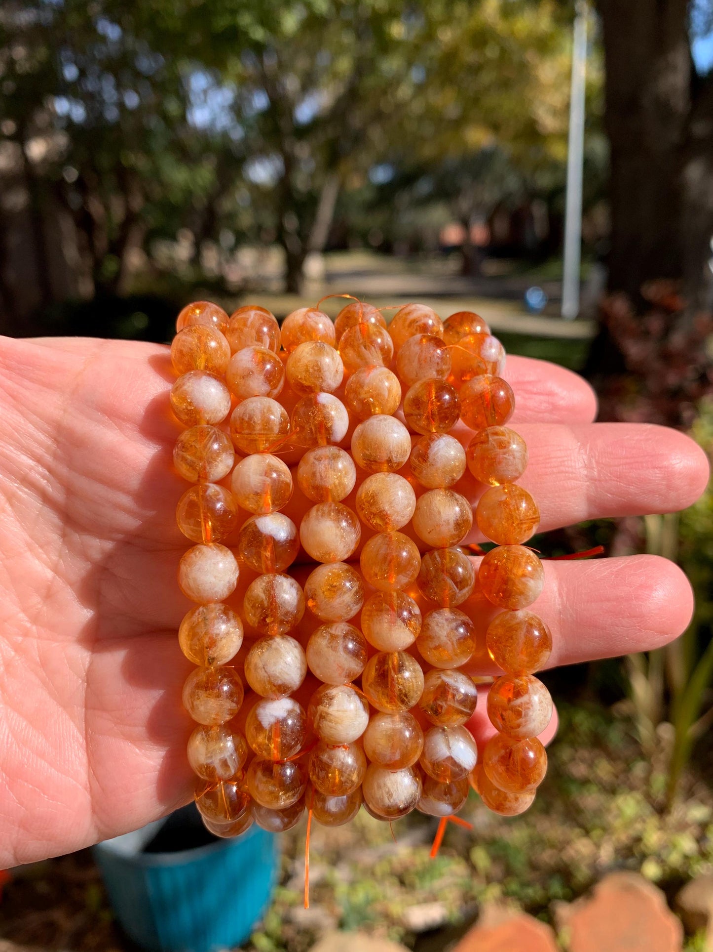 High Quality Natural Deep Yellow Golden Citrine Smooth Round Beads 15.5“ Strand Genuine Gemstone