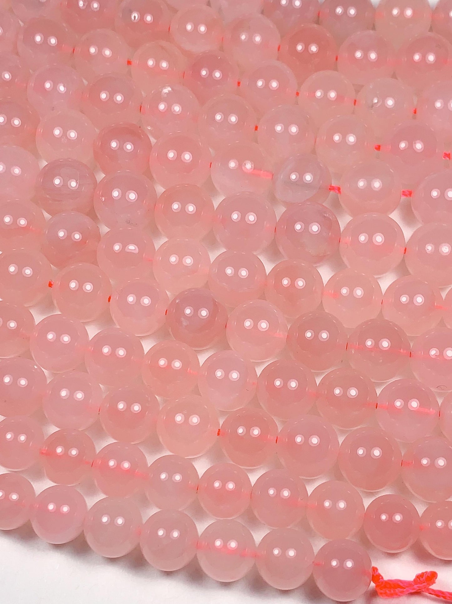 AAA Natural Madagascar Soft Translucent Peach Baby Pink Rose Quartz Smooth Round Beads 15.5 strand  Gemstone