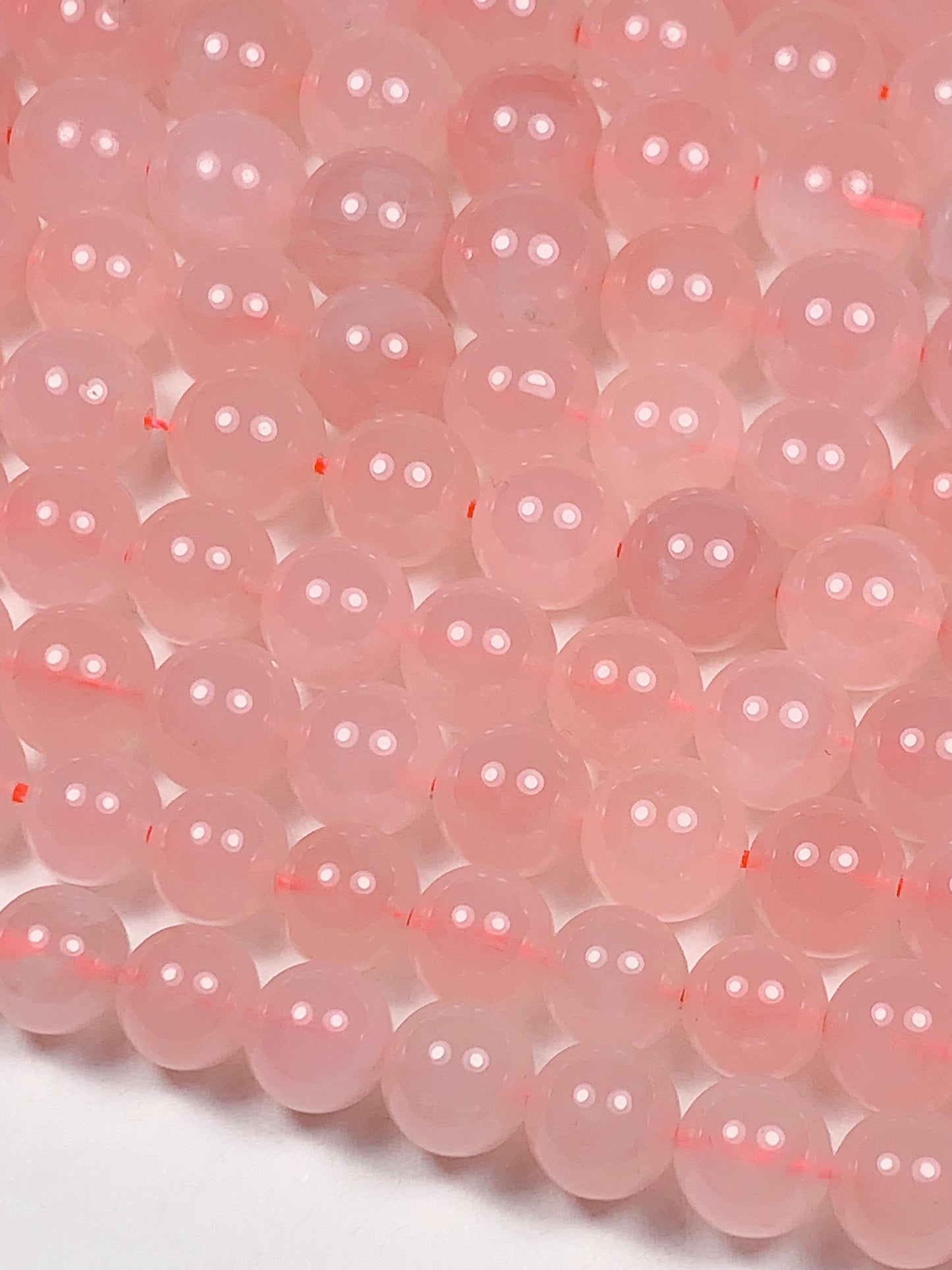 AAA Natural Madagascar Soft Translucent Peach Baby Pink Rose Quartz Smooth Round Beads 15.5 strand  Gemstone