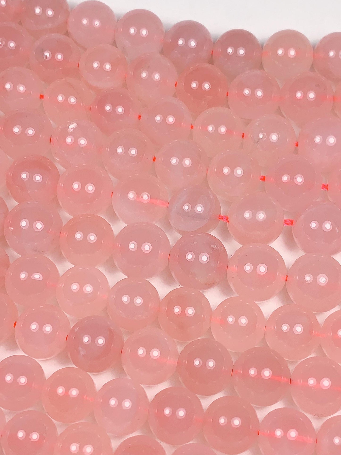 AAA Natural Madagascar Soft Translucent Peach Baby Pink Rose Quartz Smooth Round Beads 15.5 strand  Gemstone