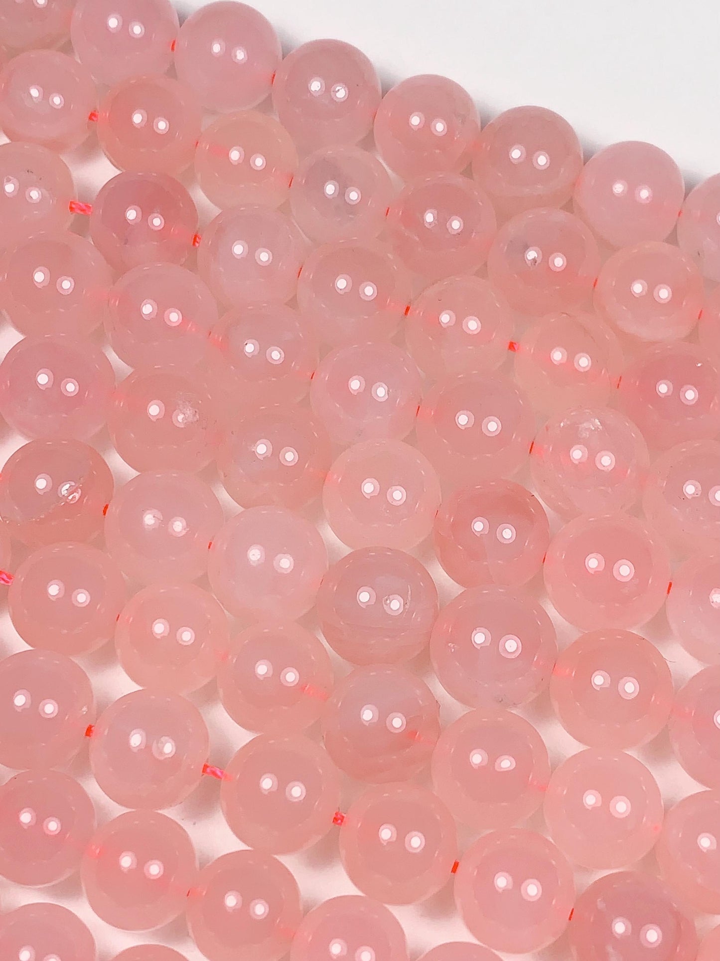 AAA Natural Madagascar Soft Translucent Peach Baby Pink Rose Quartz Smooth Round Beads 15.5 strand  Gemstone
