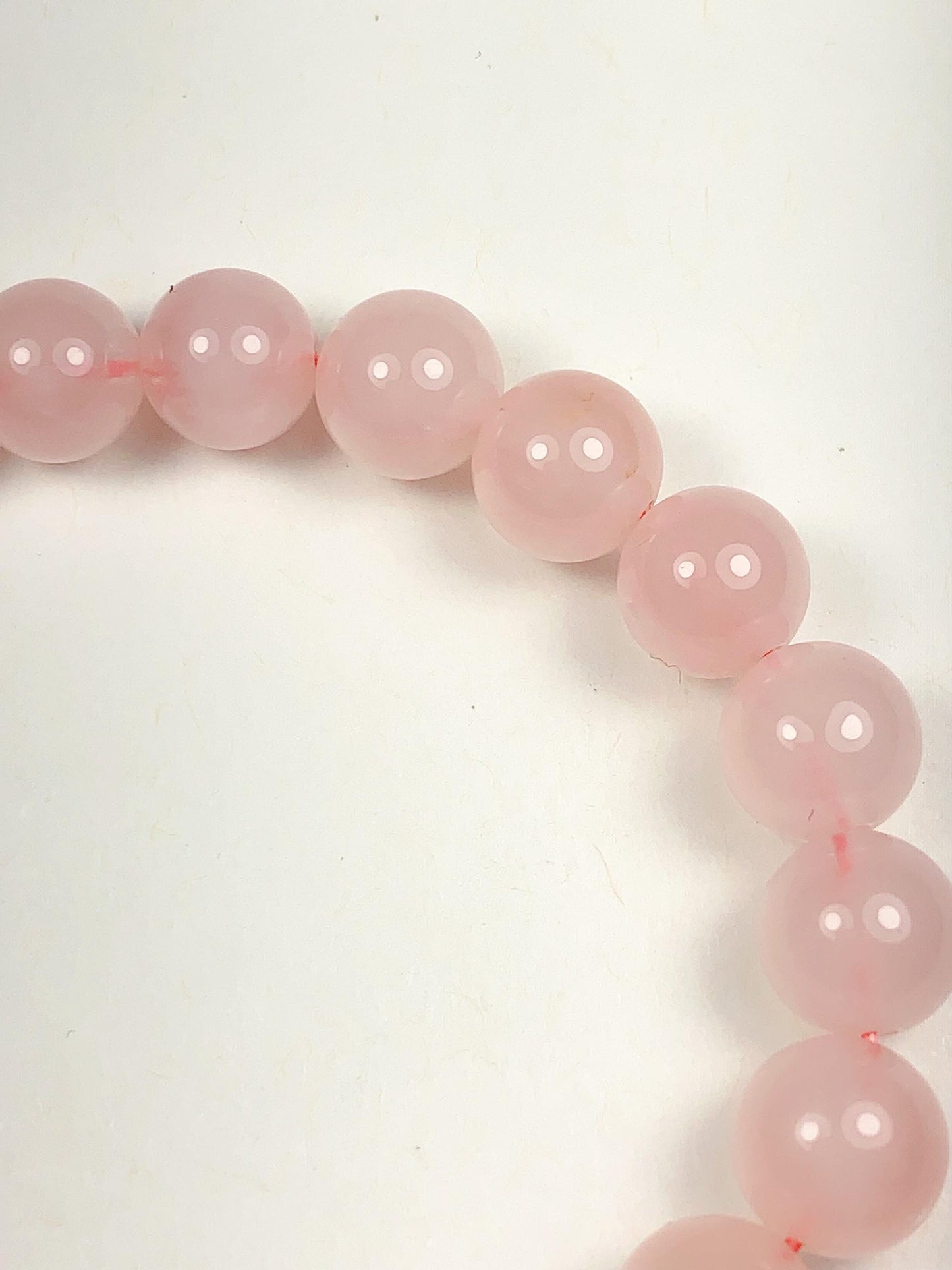 AAA Natural Madagascar Peach Baby Pink Rose Stretch Bracelet Smooth Round  Beads Gemstone