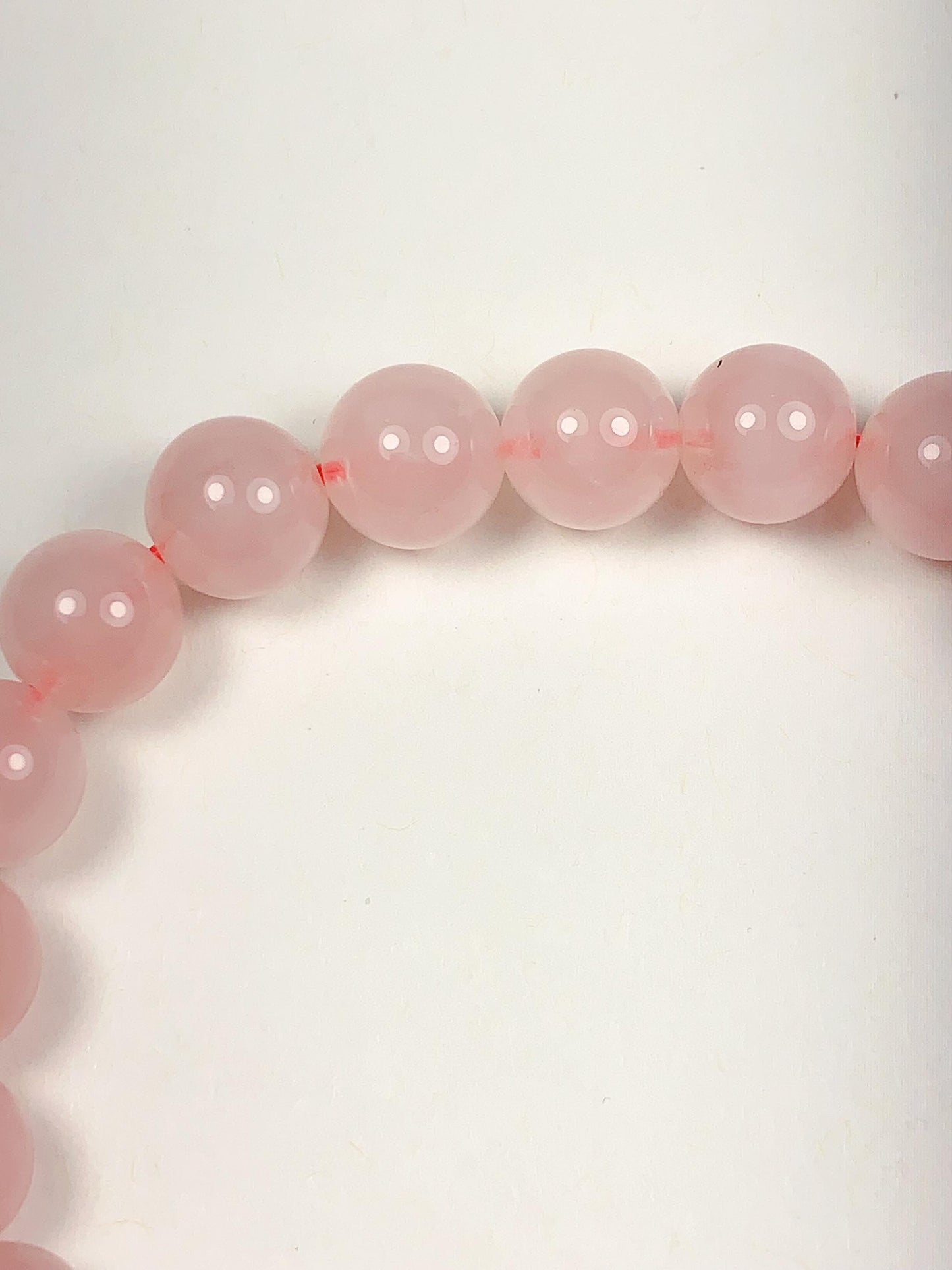 AAA Natural Madagascar Peach Baby Pink Rose Stretch Bracelet Smooth Round  Beads Gemstone