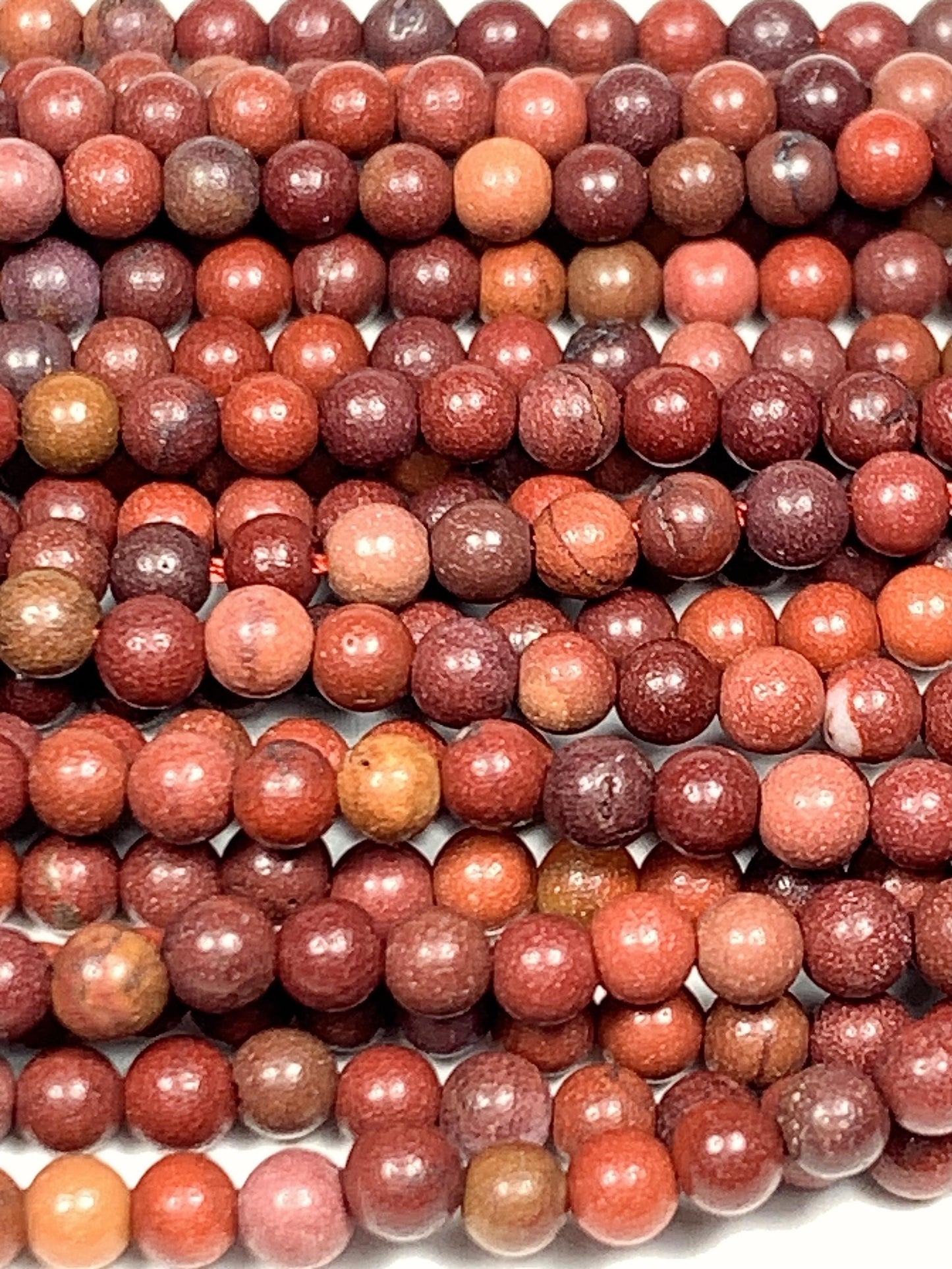 Natural Red Jasper Smooth Round Beads 15.5" Strand Gemstone