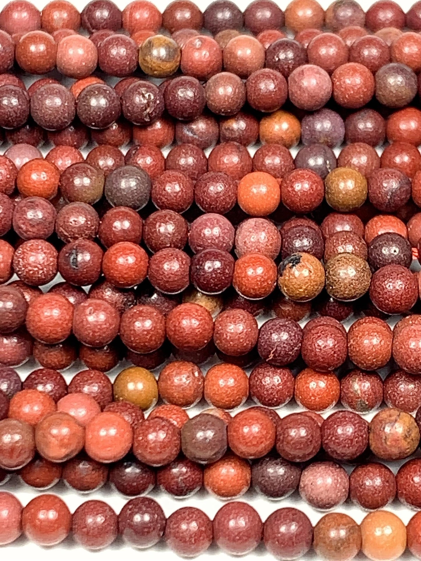 Natural Red Jasper Smooth Round Beads 15.5" Strand Gemstone