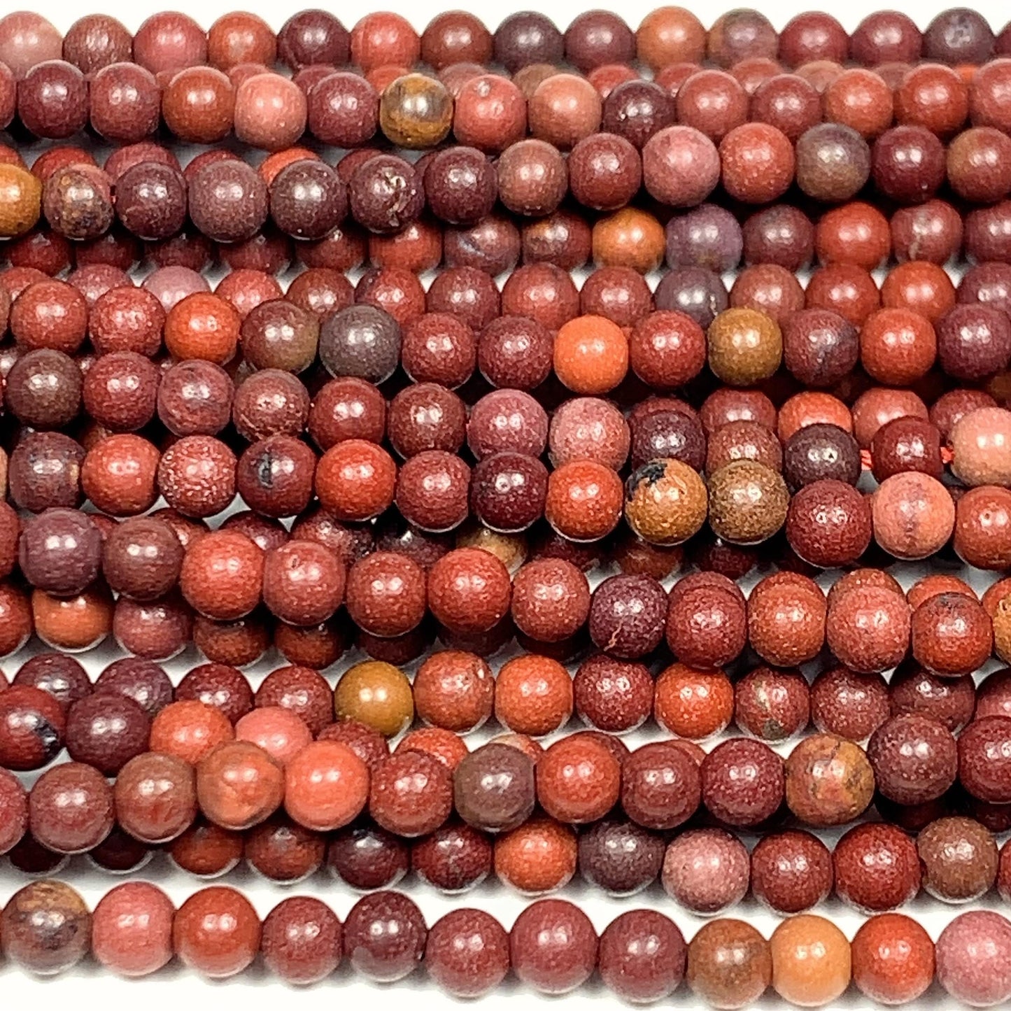 Natural Red Jasper Smooth Round Beads 15.5" Strand Gemstone