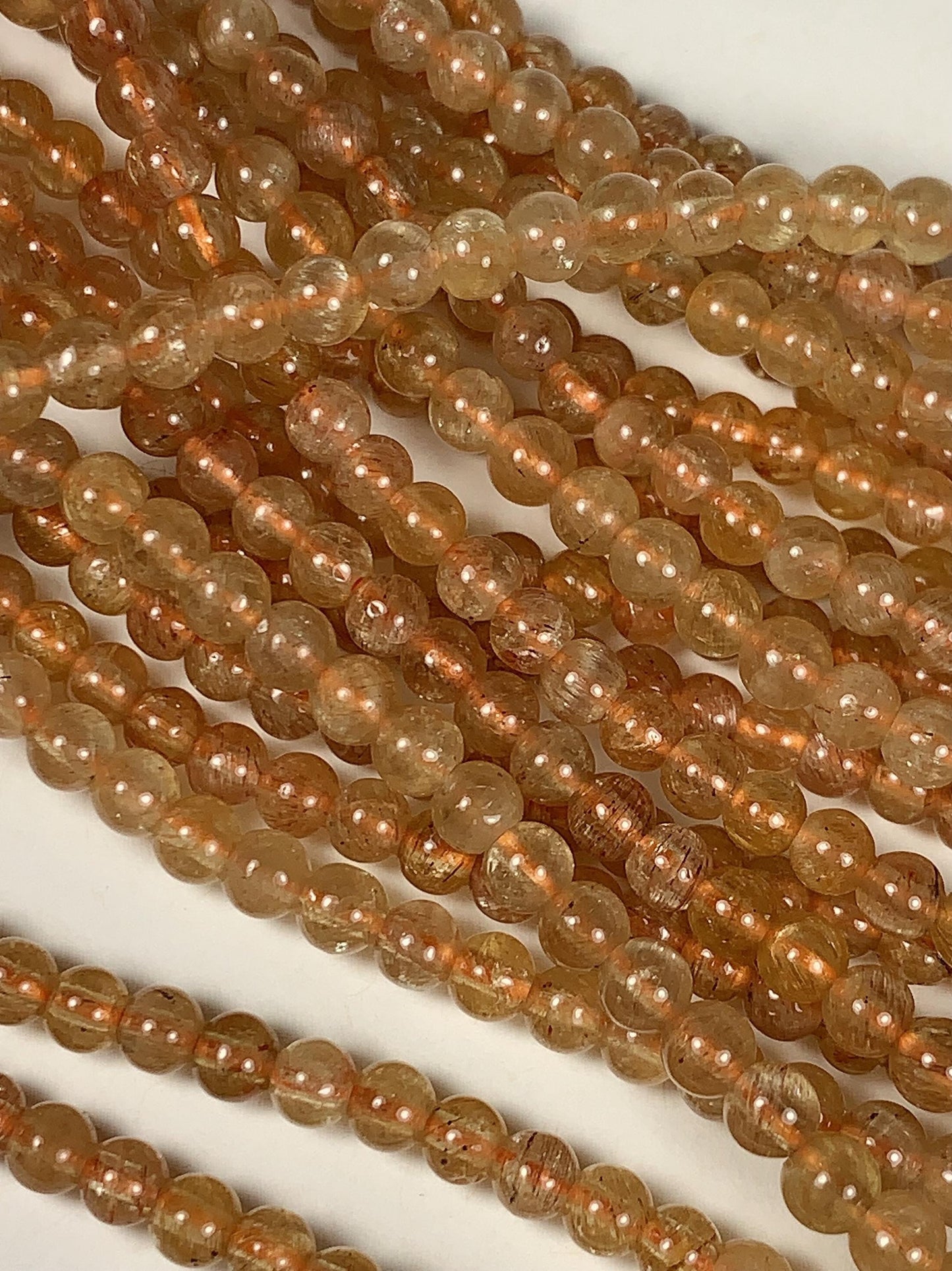 4mm Natural Gold  Yellow Apatite Smooth Round  Beads:  Genuine Gemstone 15.5" Strand Golden