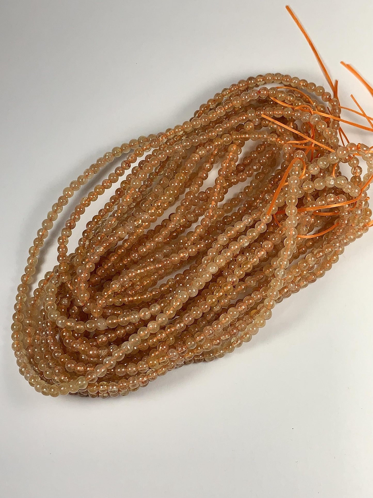 4mm Natural Gold  Yellow Apatite Smooth Round  Beads:  Genuine Gemstone 15.5" Strand Golden