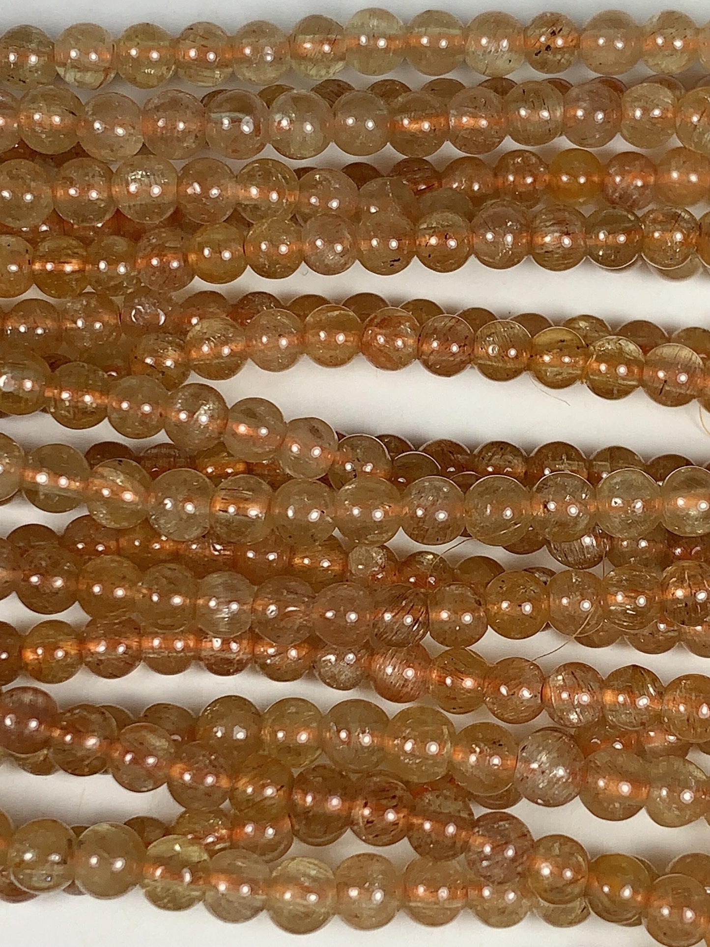4mm Natural Gold  Yellow Apatite Smooth Round  Beads:  Genuine Gemstone 15.5" Strand Golden