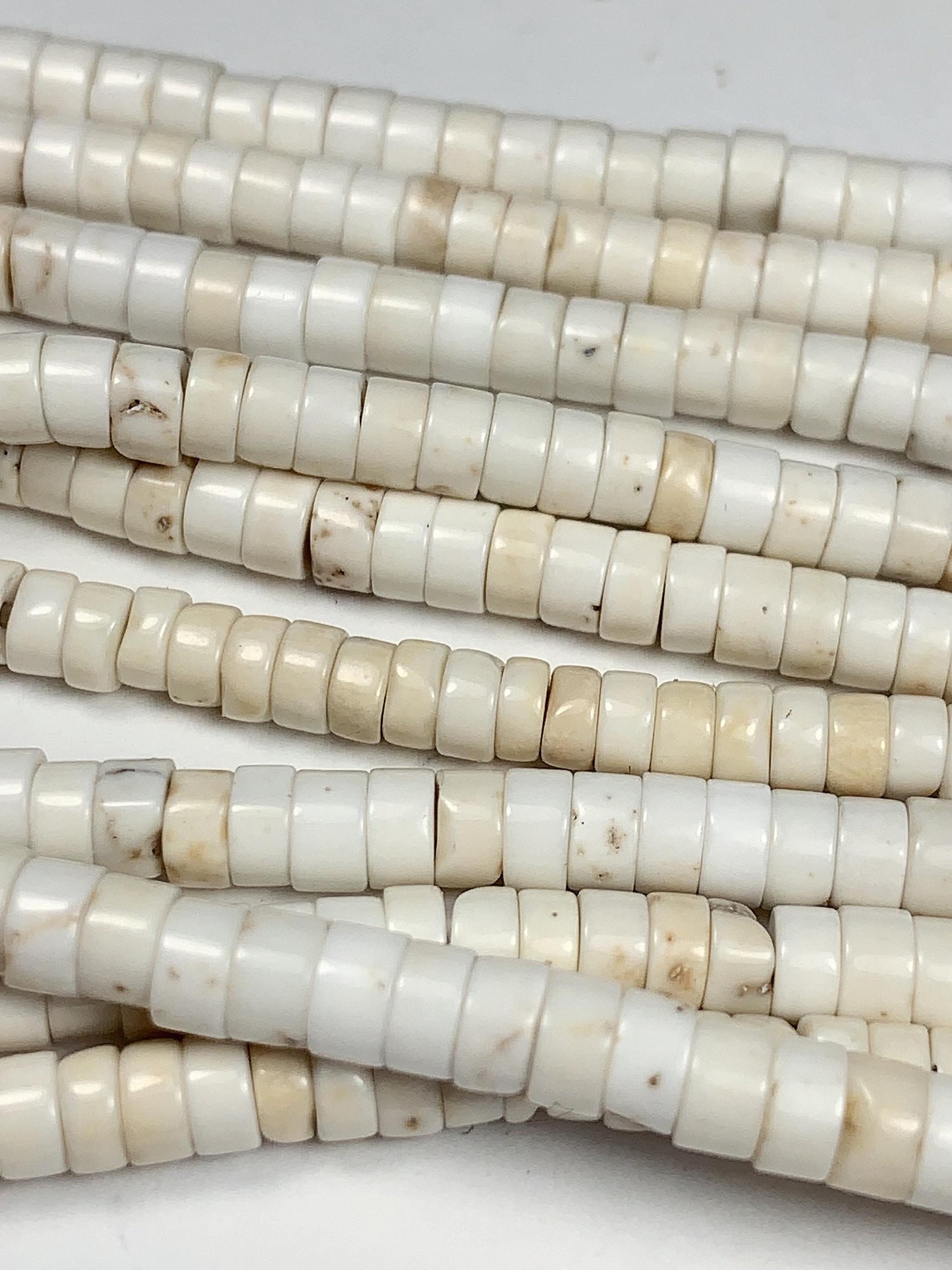 2x4mm Natural White Turquoise Heishi Disc Beads 15" Strand Gemstone