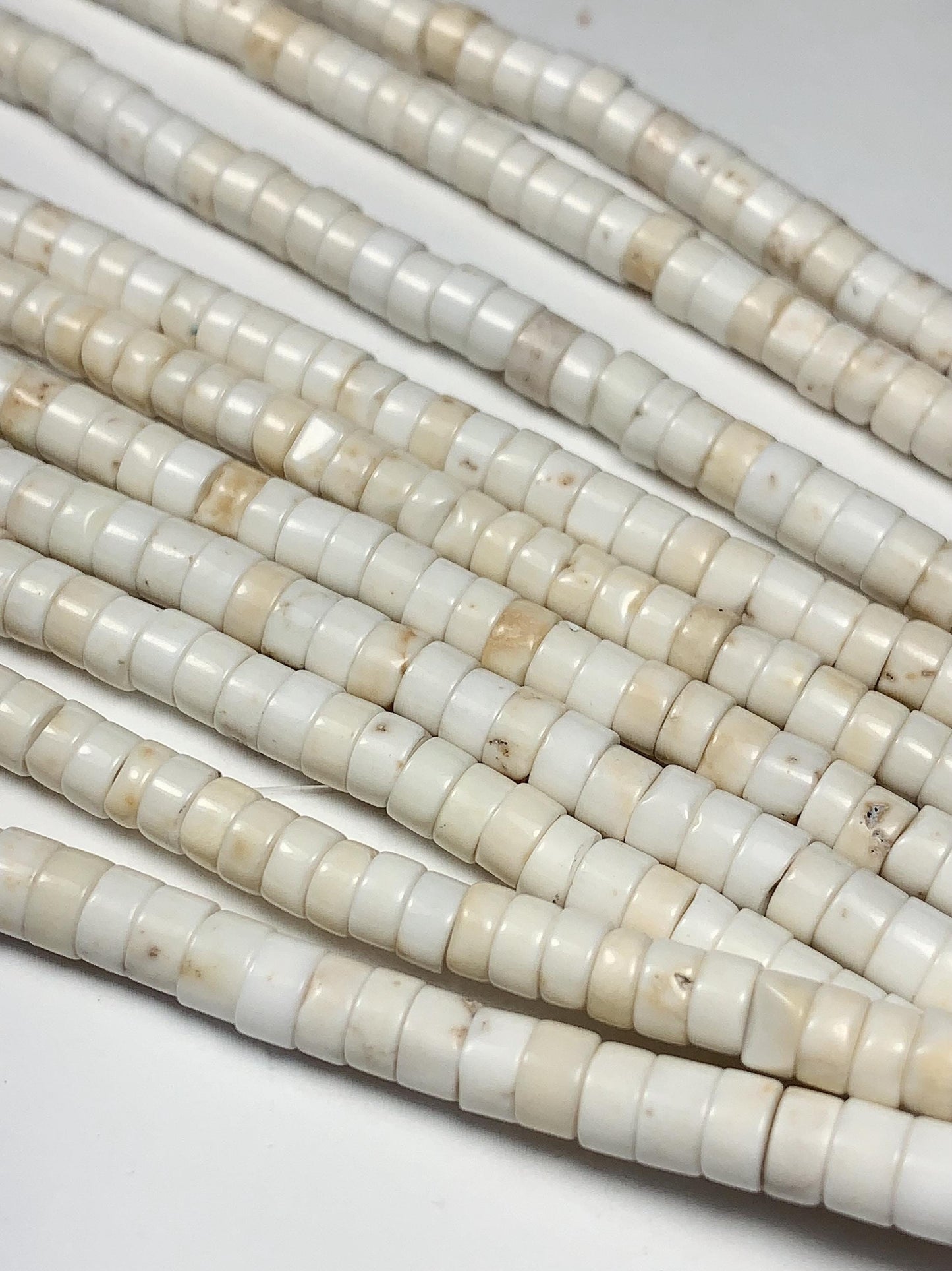 2x4mm Natural White Turquoise Heishi Disc Beads 15" Strand Gemstone