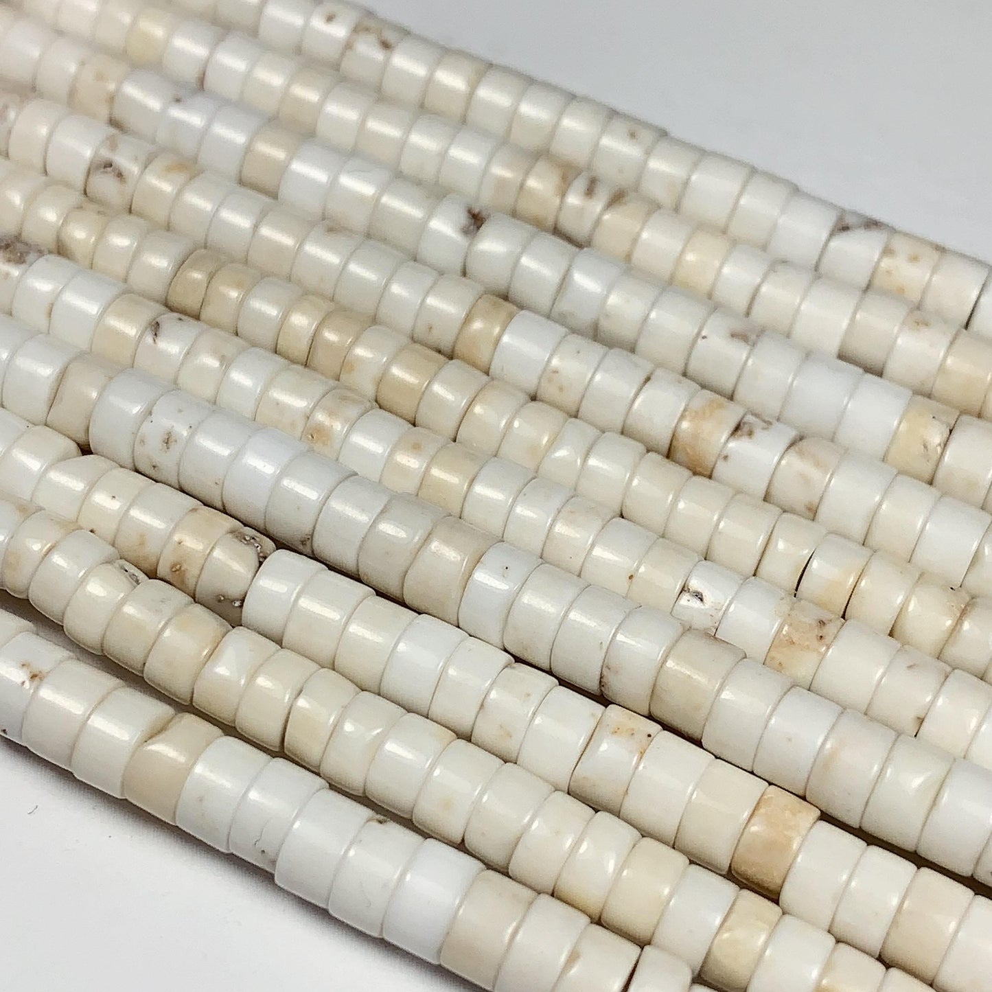2x4mm Natural White Turquoise Heishi Disc Beads 15" Strand Gemstone