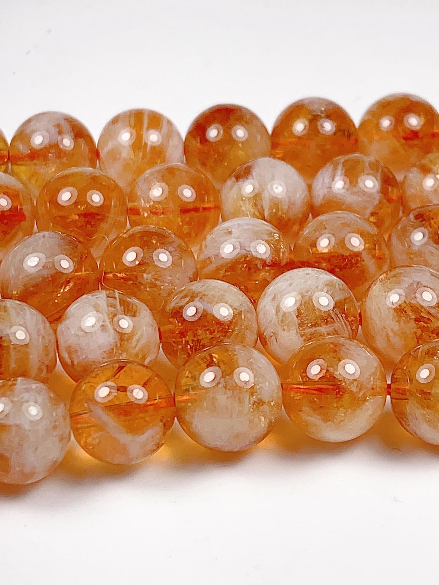 High Quality Natural Deep Yellow Golden Citrine Smooth Round Beads 15.5“ Strand Genuine Gemstone