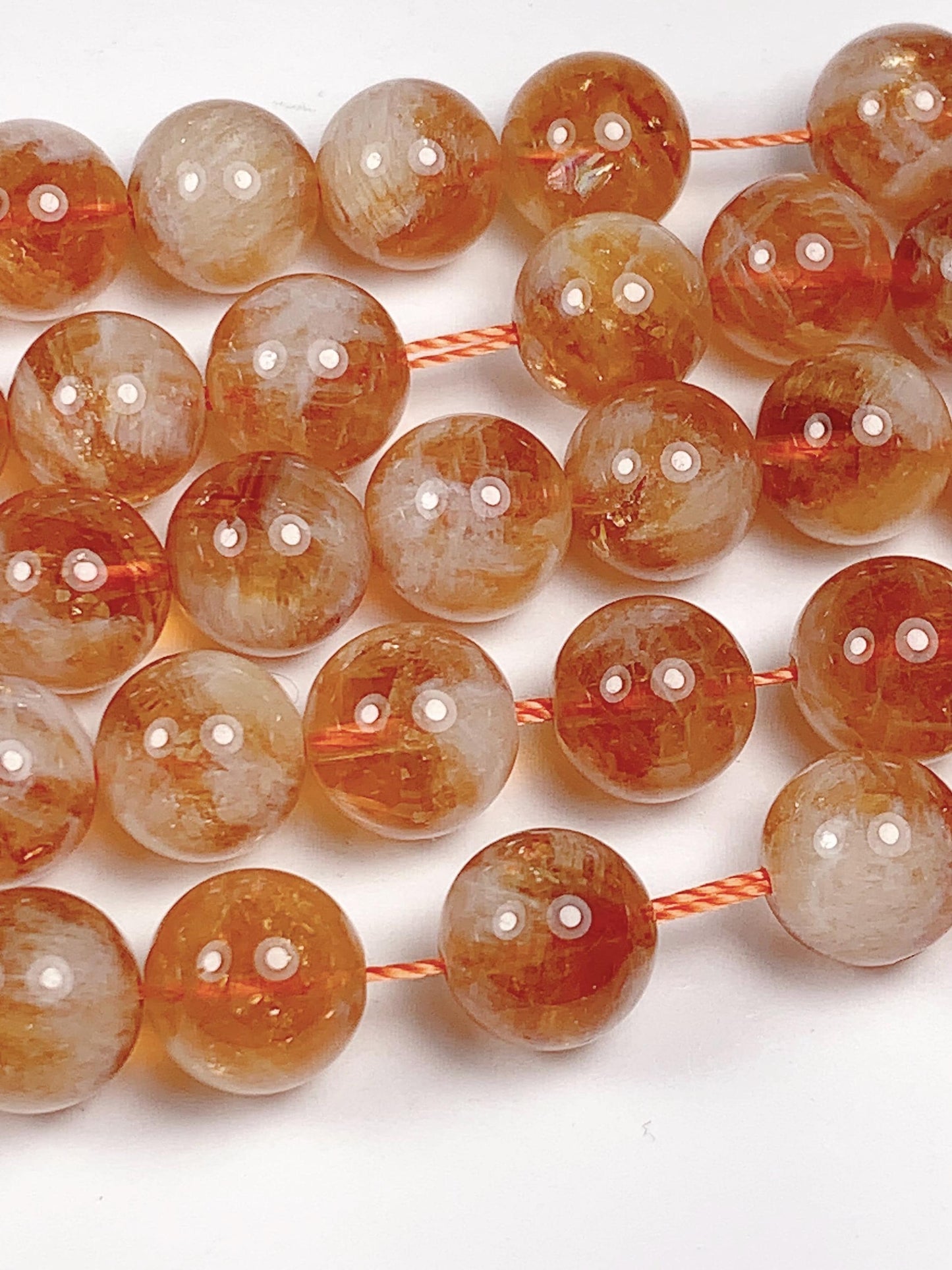 High Quality Natural Deep Yellow Golden Citrine Smooth Round Beads 15.5“ Strand Genuine Gemstone
