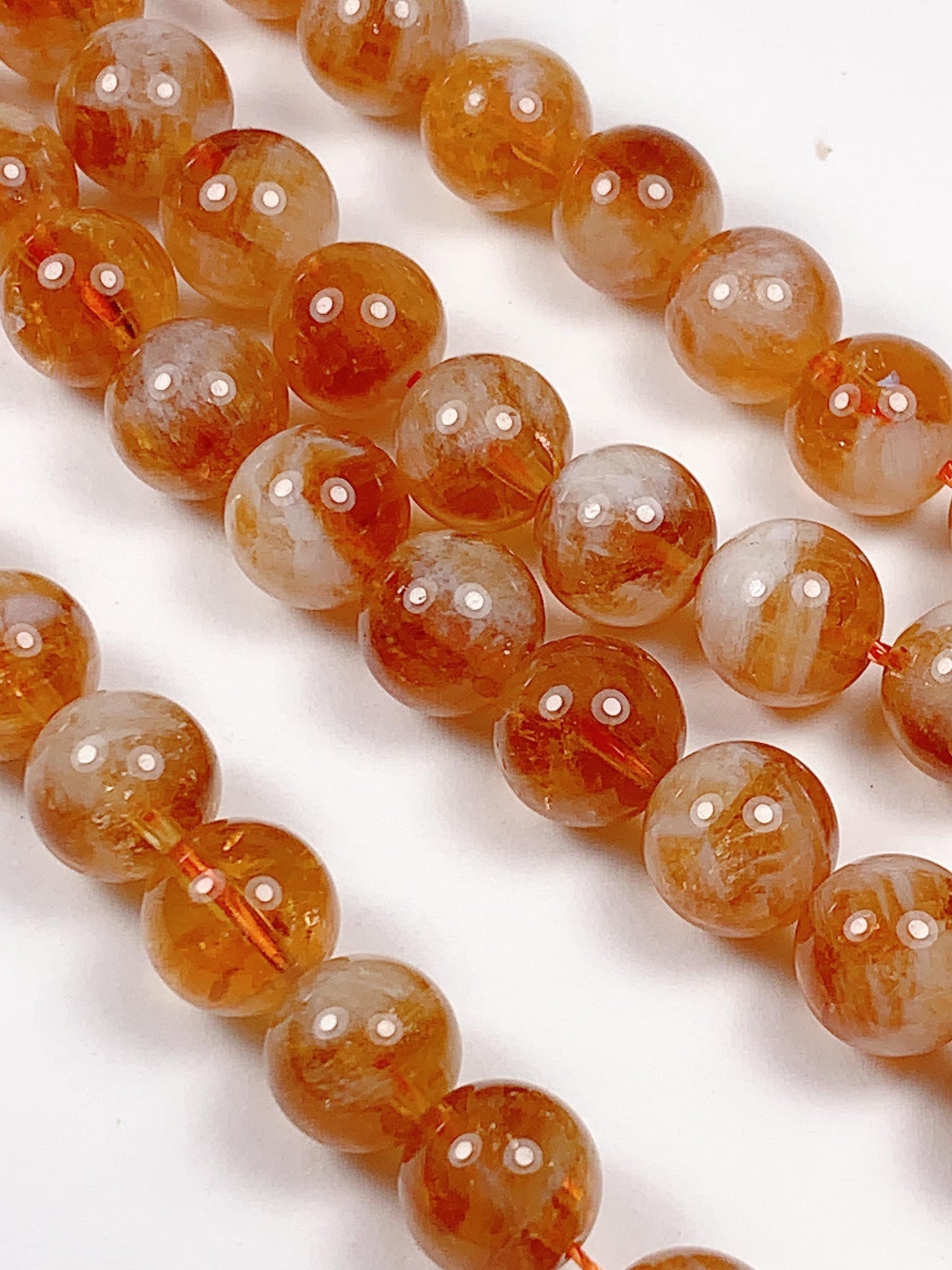 High Quality Natural Deep Yellow Golden Citrine Smooth Round Beads 15.5“ Strand Genuine Gemstone