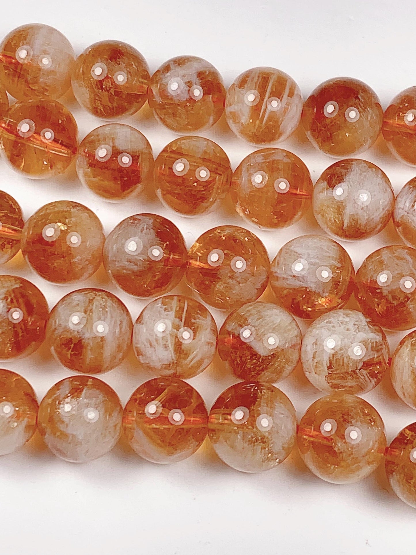 High Quality Natural Deep Yellow Golden Citrine Smooth Round Beads 15.5“ Strand Genuine Gemstone