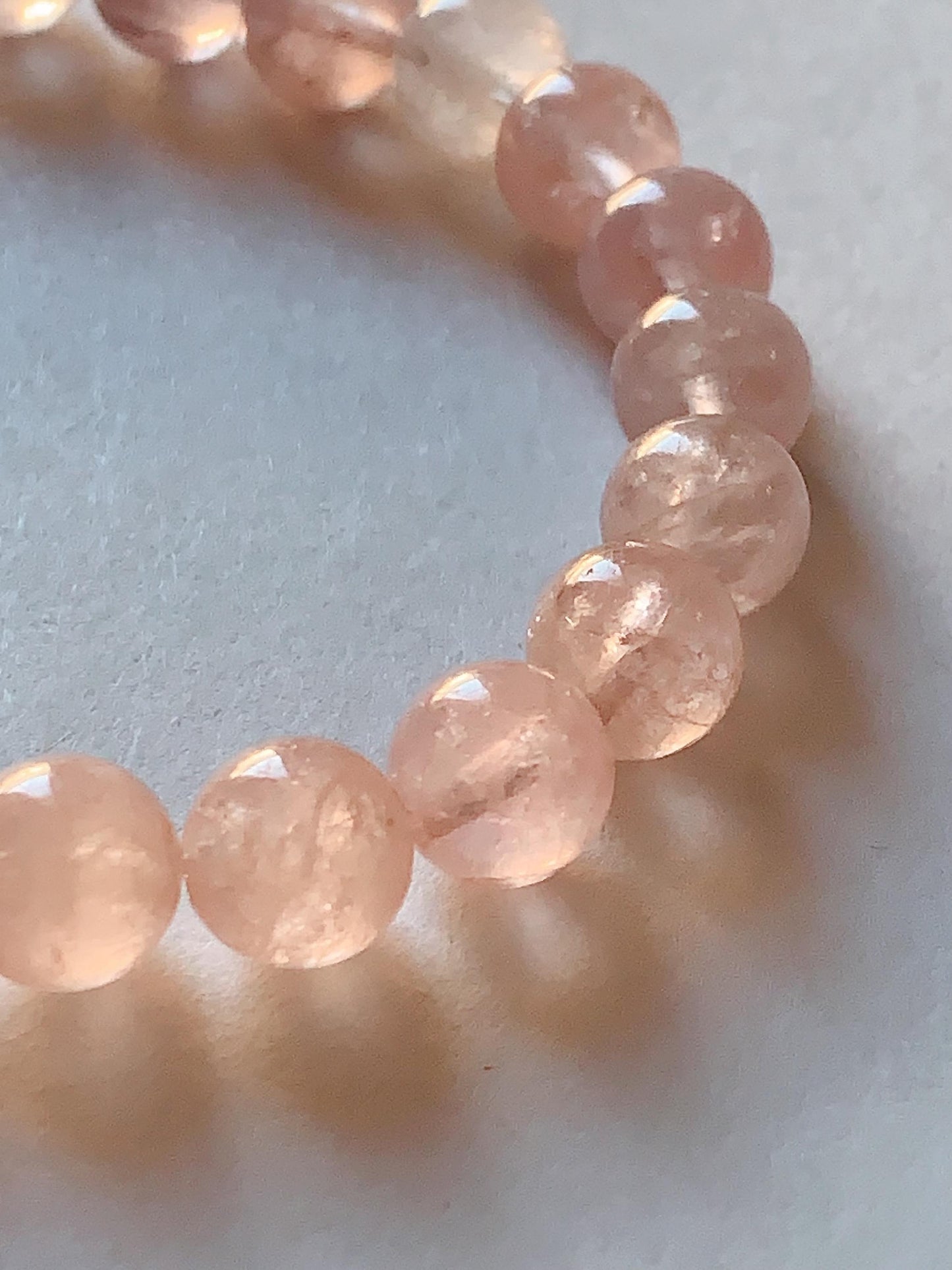 No Dyed AAA+ Transparent Madagascar Natural Light Purple Pink Ice Rose Quartz Stretch Bracelet: Smooth Round Gemstone