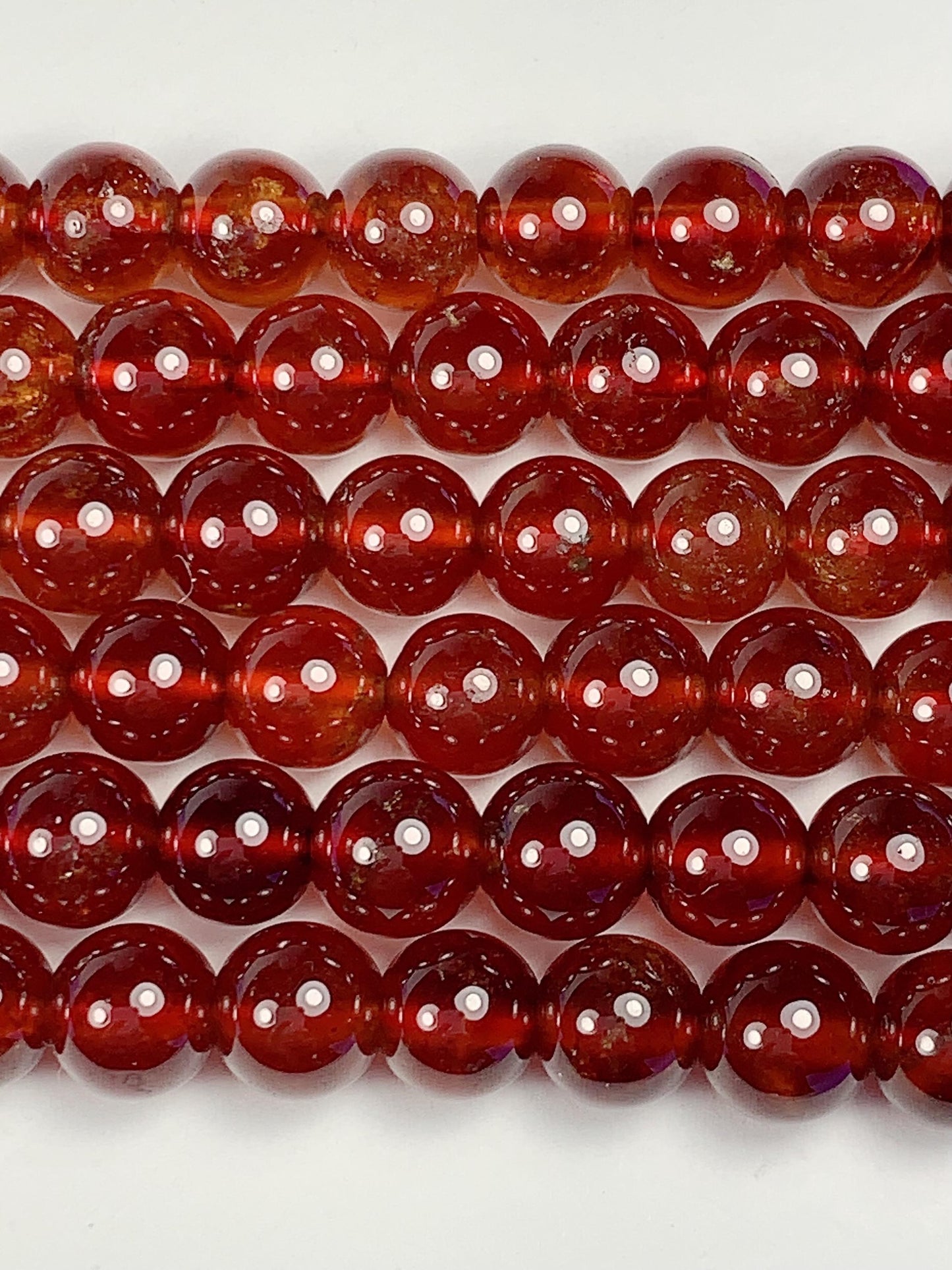 AAA Natural Transparent Orange Hessonite Garnet Smooth Round Beads 15.5" Strand Gemstone Genuine very high quality 6mm