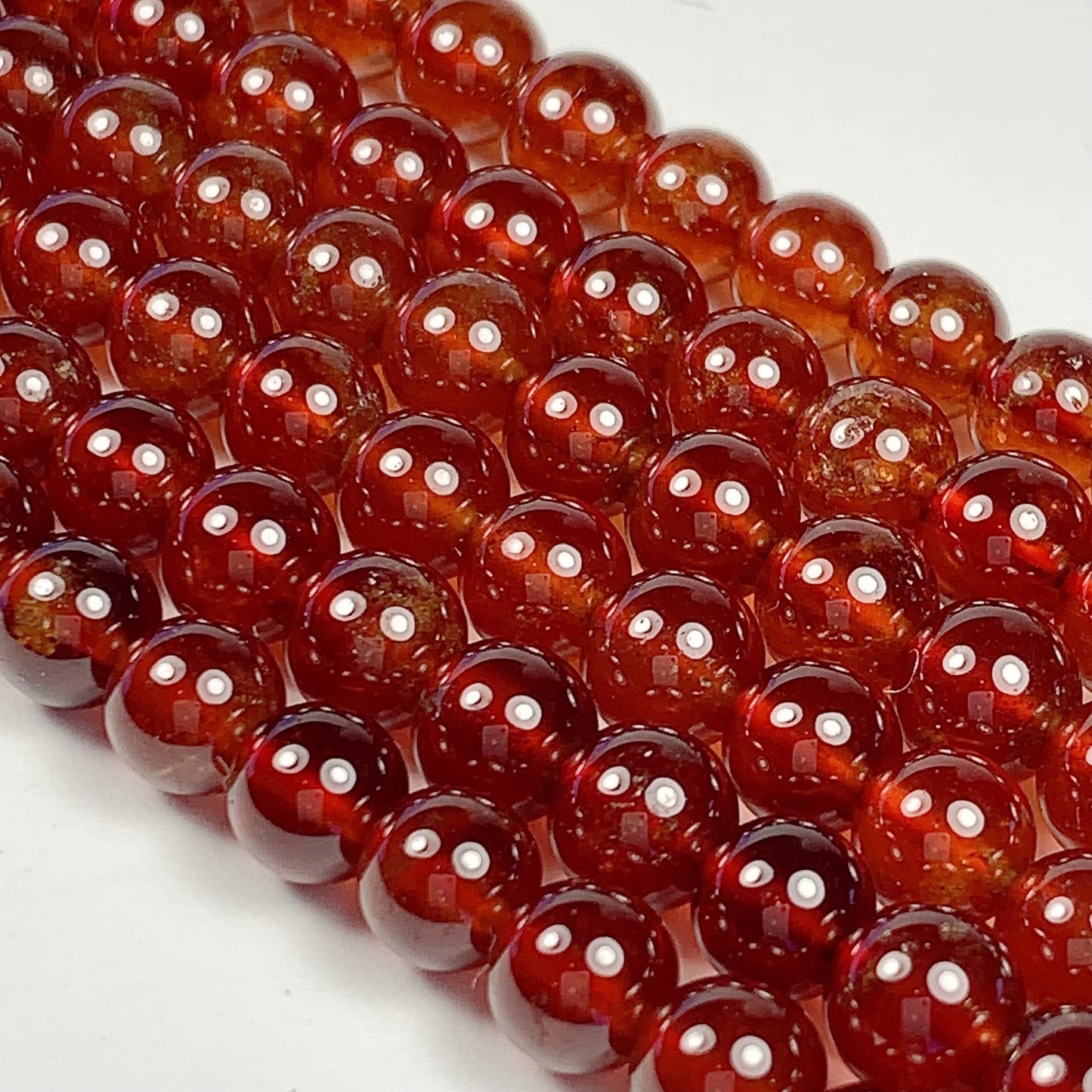 AAA Natural Transparent Orange Hessonite Garnet Smooth Round Beads 15.5" Strand Gemstone Genuine very high quality 6mm