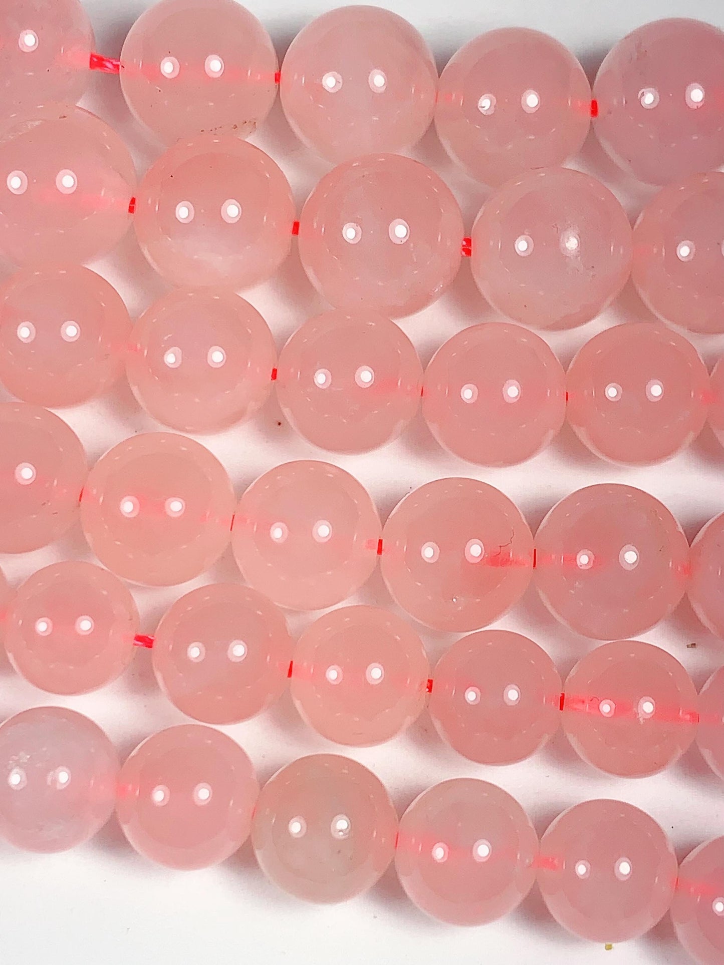 AAA Natural Madagascar Soft Translucent Peach Baby Pink Rose Quartz Smooth Round Beads 15.5 strand  Gemstone
