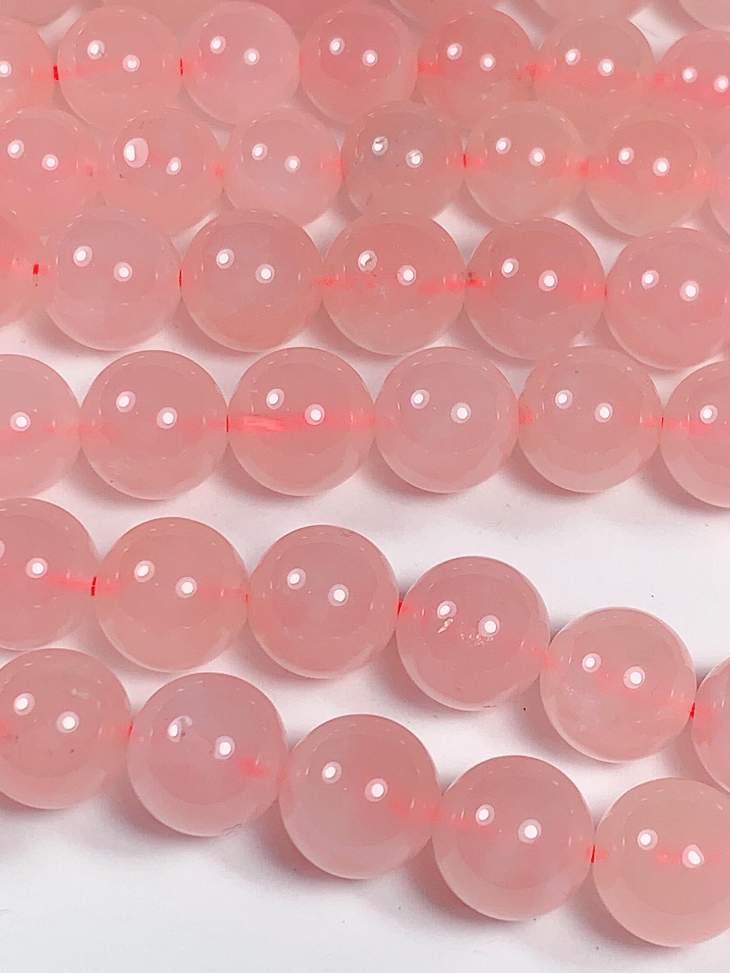 AAA Natural Madagascar Soft Translucent Peach Baby Pink Rose Quartz Smooth Round Beads 15.5 strand  Gemstone