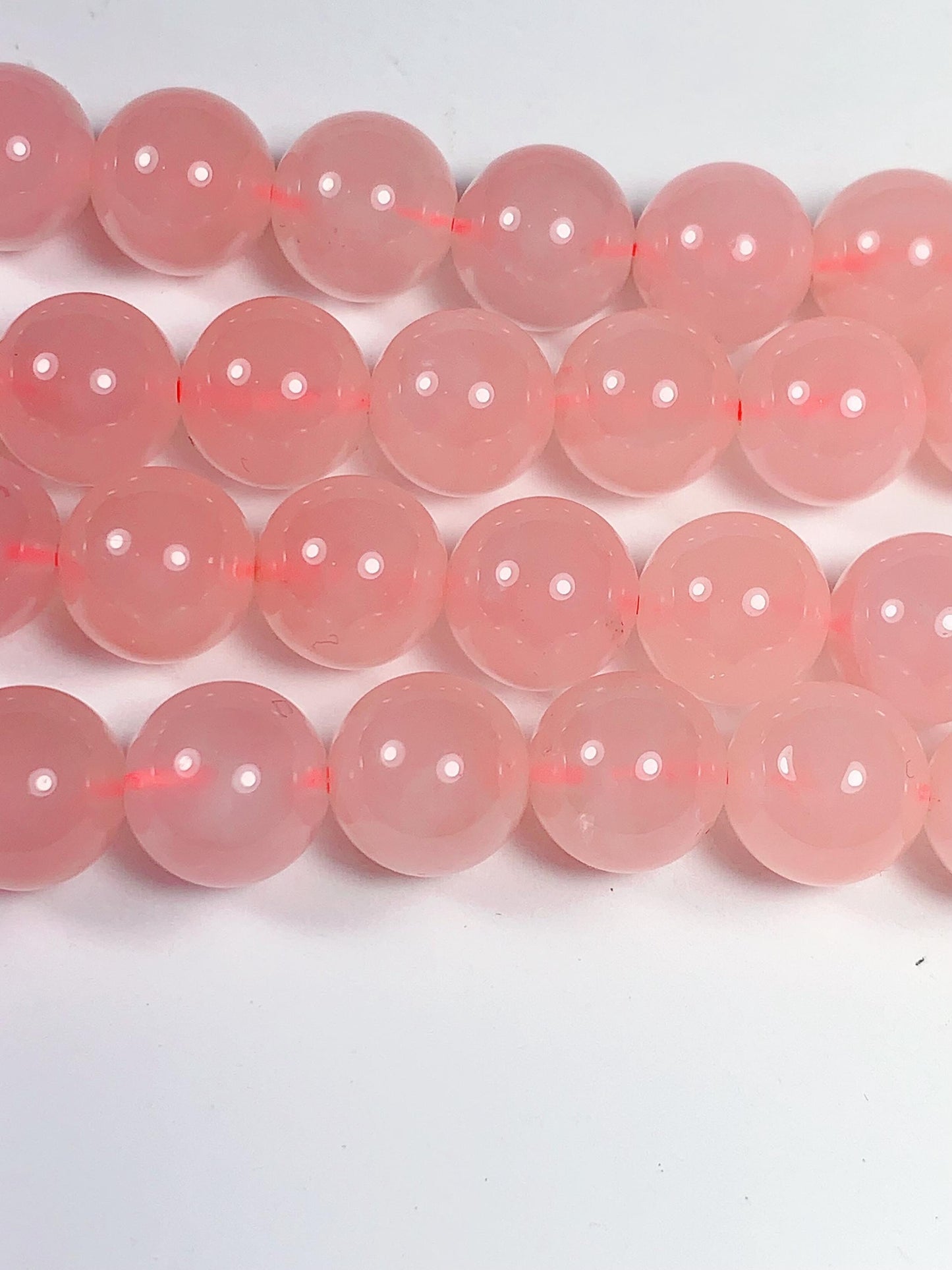 AAA Natural Madagascar Soft Translucent Peach Baby Pink Rose Quartz Smooth Round Beads 15.5 strand  Gemstone
