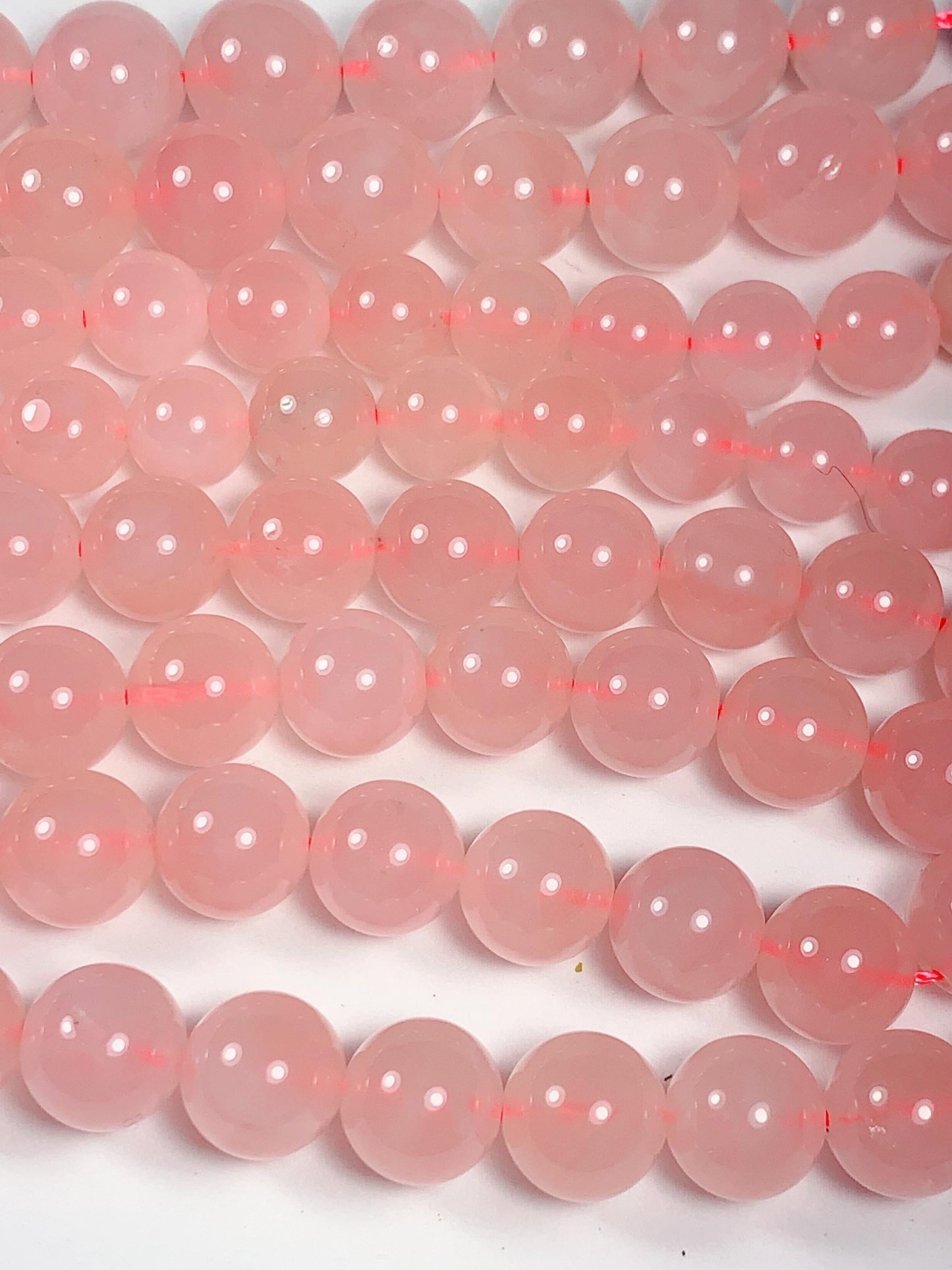 AAA Natural Madagascar Soft Translucent Peach Baby Pink Rose Quartz Smooth Round Beads 15.5 strand  Gemstone