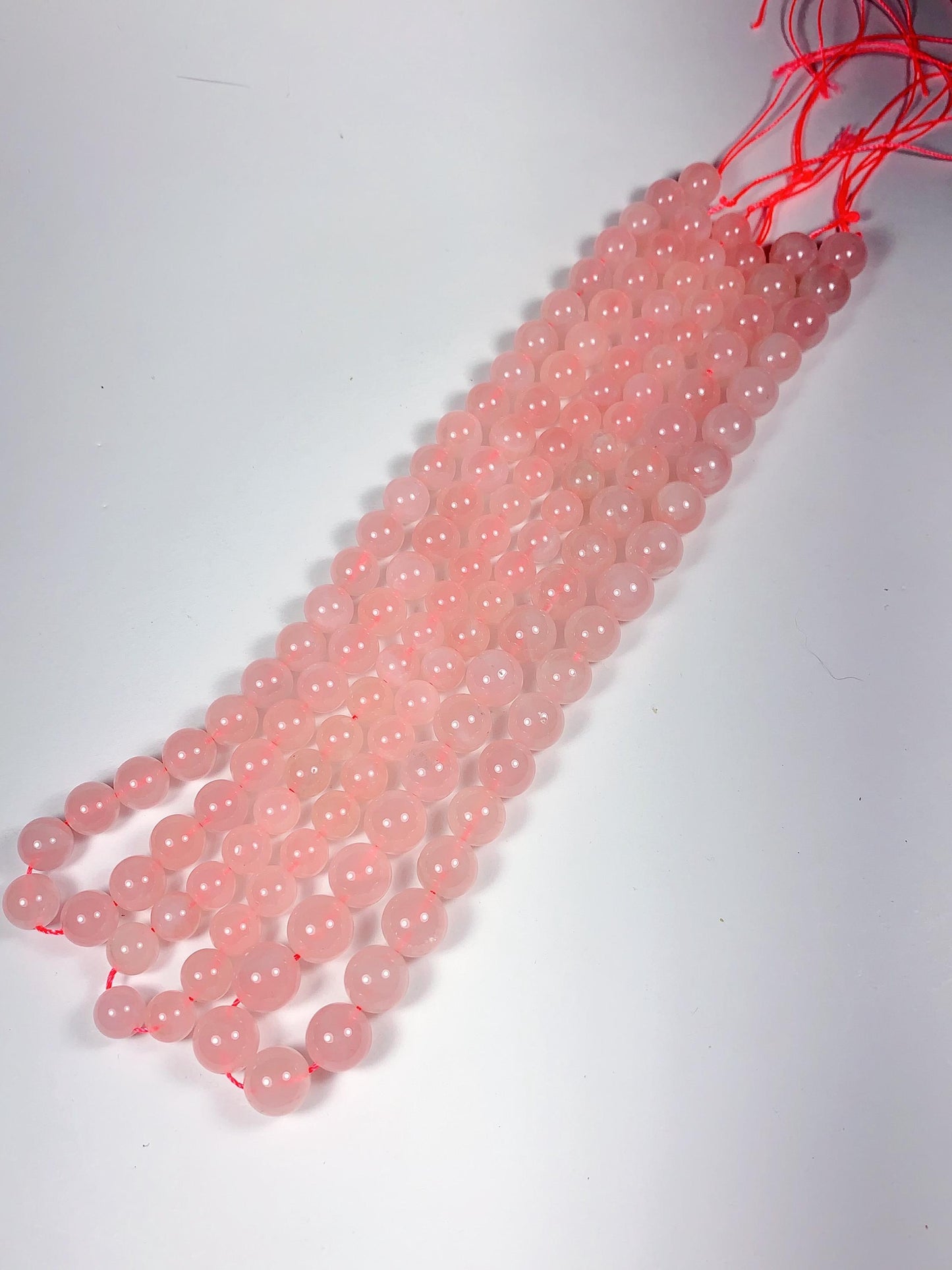 AAA Natural Madagascar Soft Translucent Peach Baby Pink Rose Quartz Smooth Round Beads 15.5 strand  Gemstone