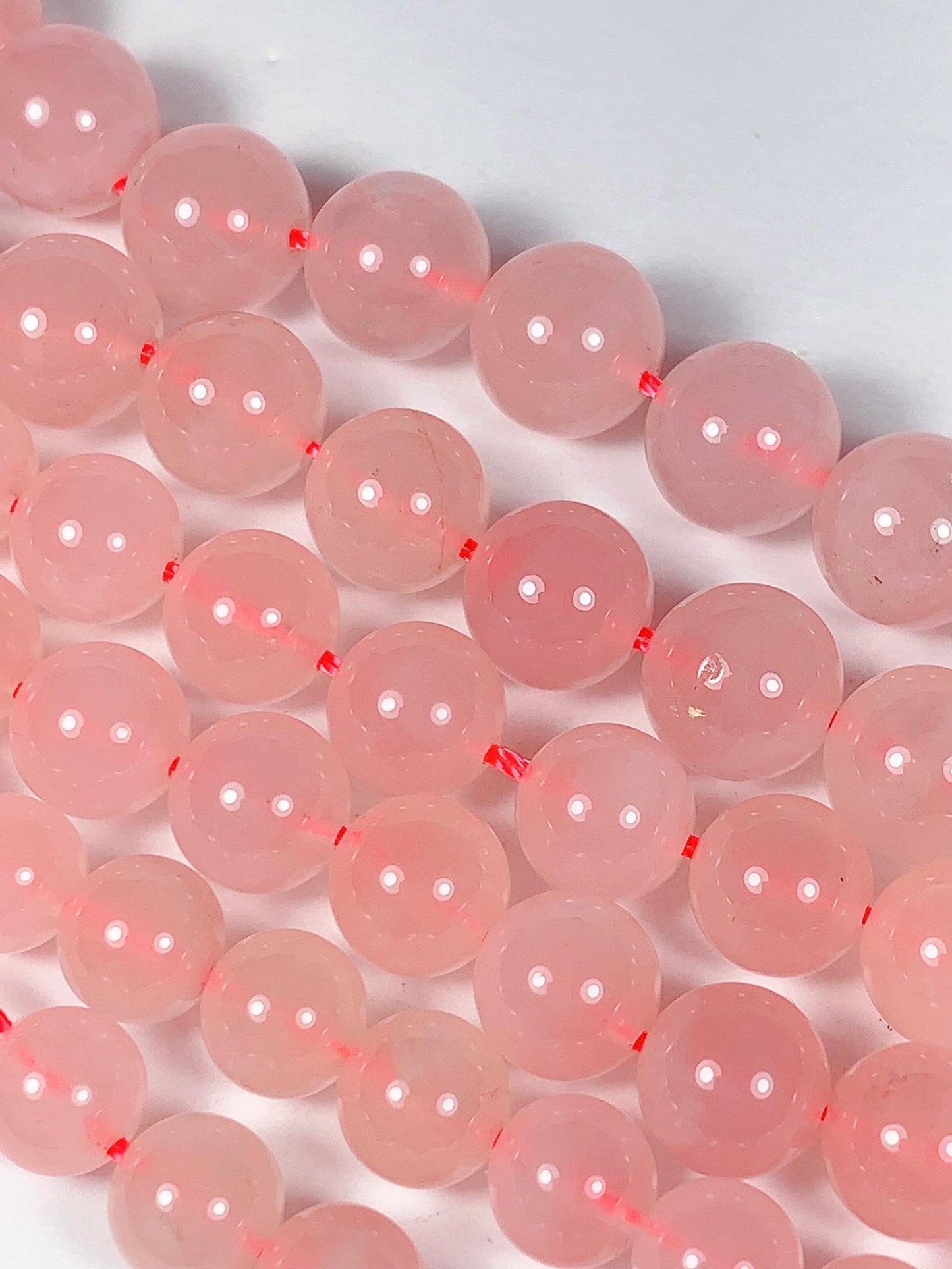 AAA Natural Madagascar Soft Translucent Peach Baby Pink Rose Quartz Smooth Round Beads 15.5 strand  Gemstone