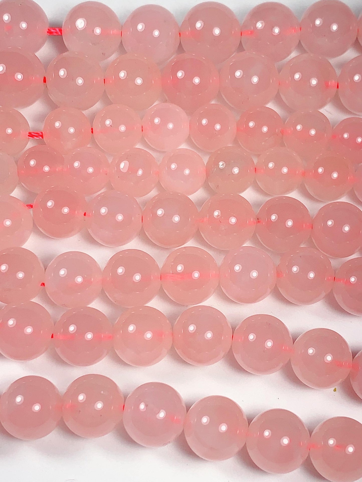 AAA Natural Madagascar Soft Translucent Peach Baby Pink Rose Quartz Smooth Round Beads 15.5 strand  Gemstone