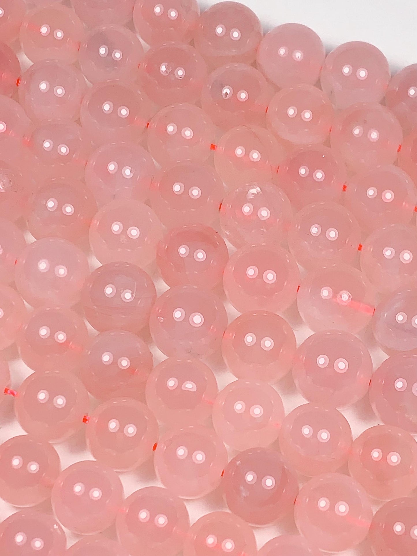 AAA Natural Madagascar Soft Translucent Peach Baby Pink Rose Quartz Smooth Round Beads 15.5 strand  Gemstone
