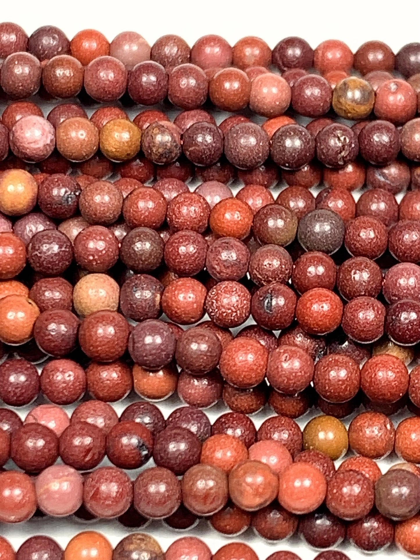Natural Red Jasper Smooth Round Beads 15.5" Strand Gemstone