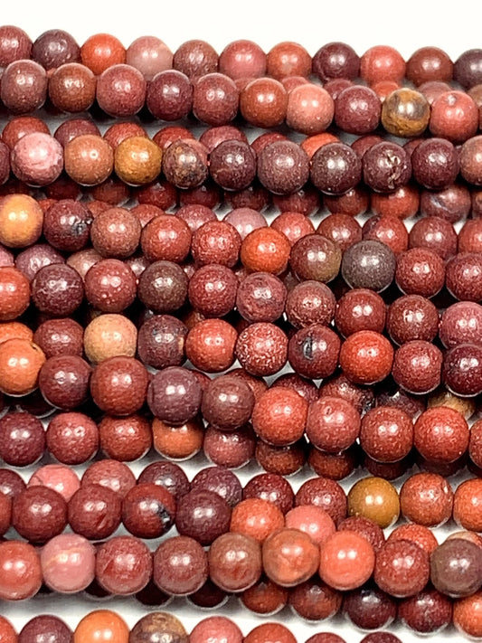 Natural Red Jasper Smooth Round Beads 15.5" Strand Gemstone