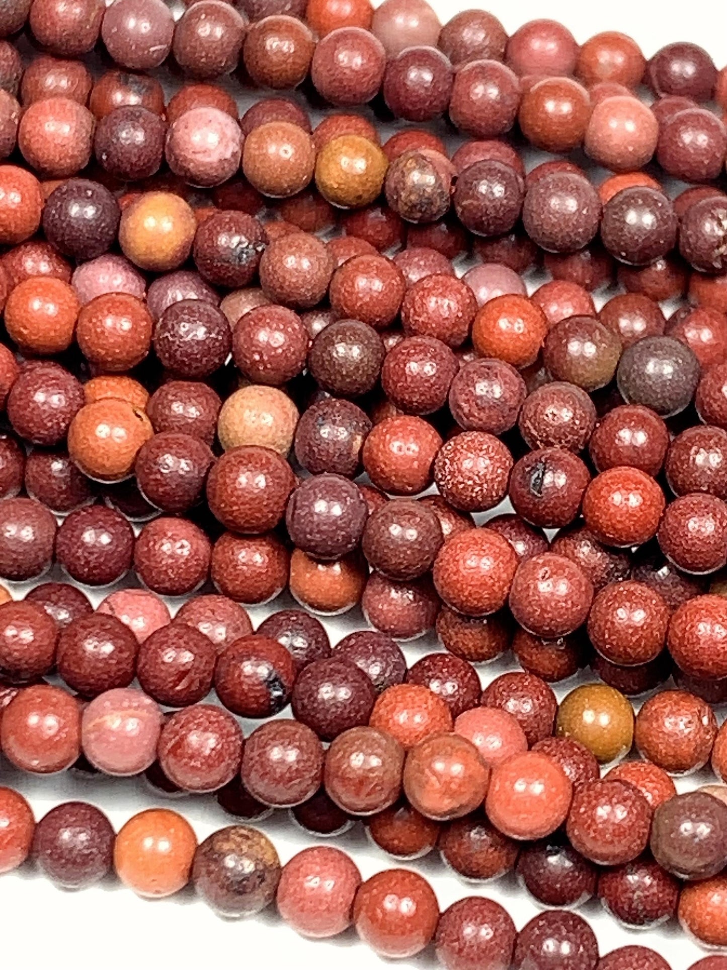 Natural Red Jasper Smooth Round Beads 15.5" Strand Gemstone