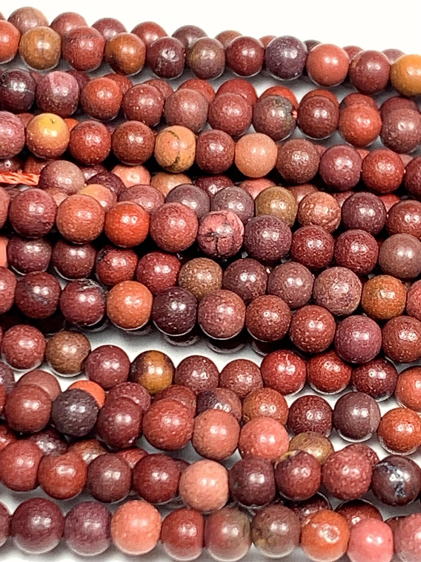 Natural Red Jasper Smooth Round Beads 15.5" Strand Gemstone