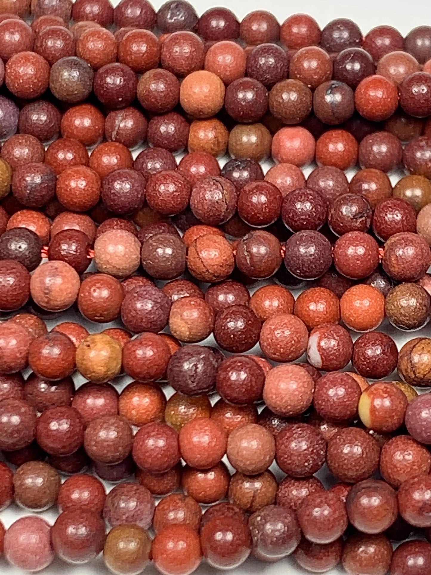 Natural Red Jasper Smooth Round Beads 15.5" Strand Gemstone