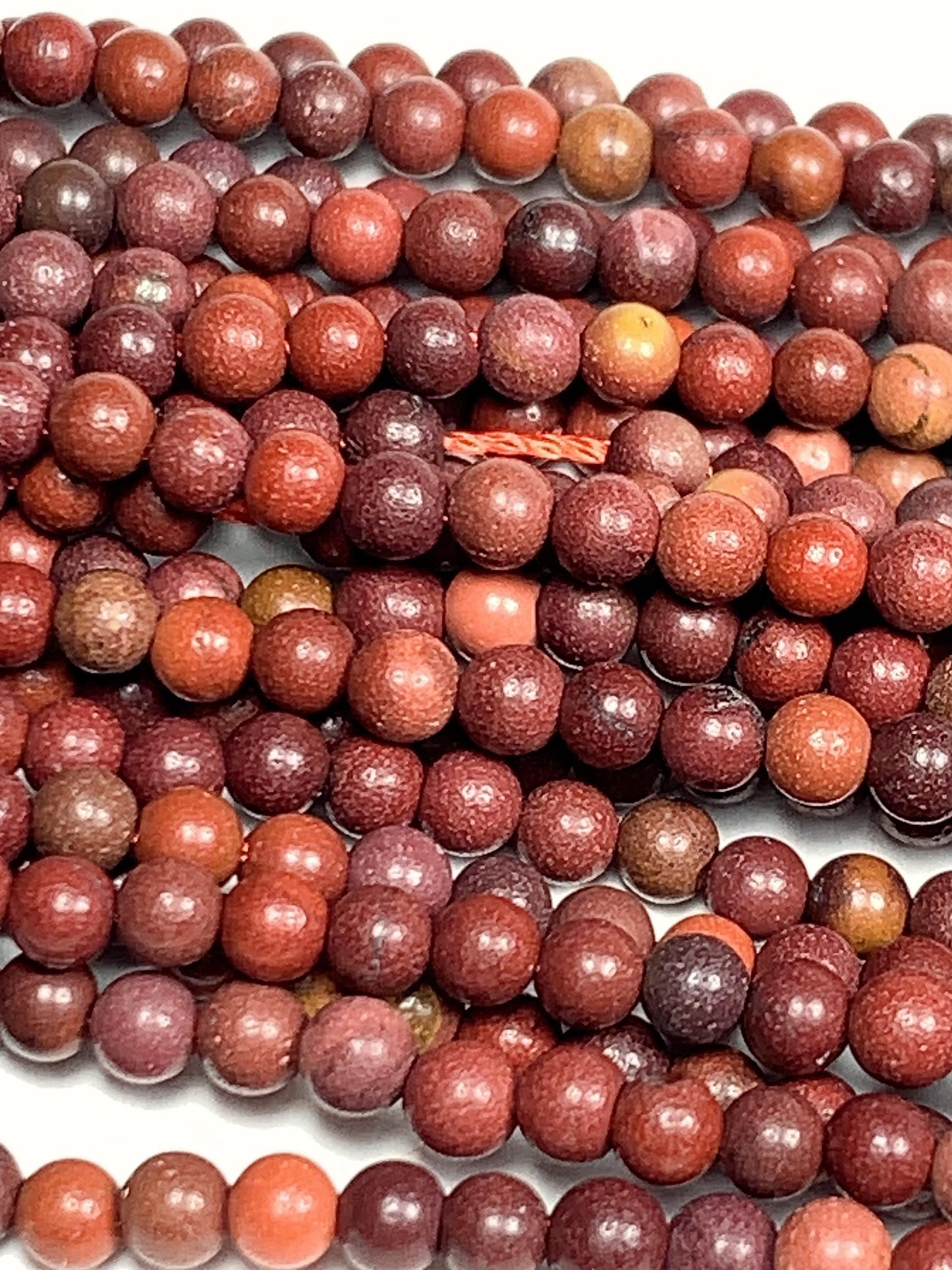 Natural Red Jasper Smooth Round Beads 15.5" Strand Gemstone