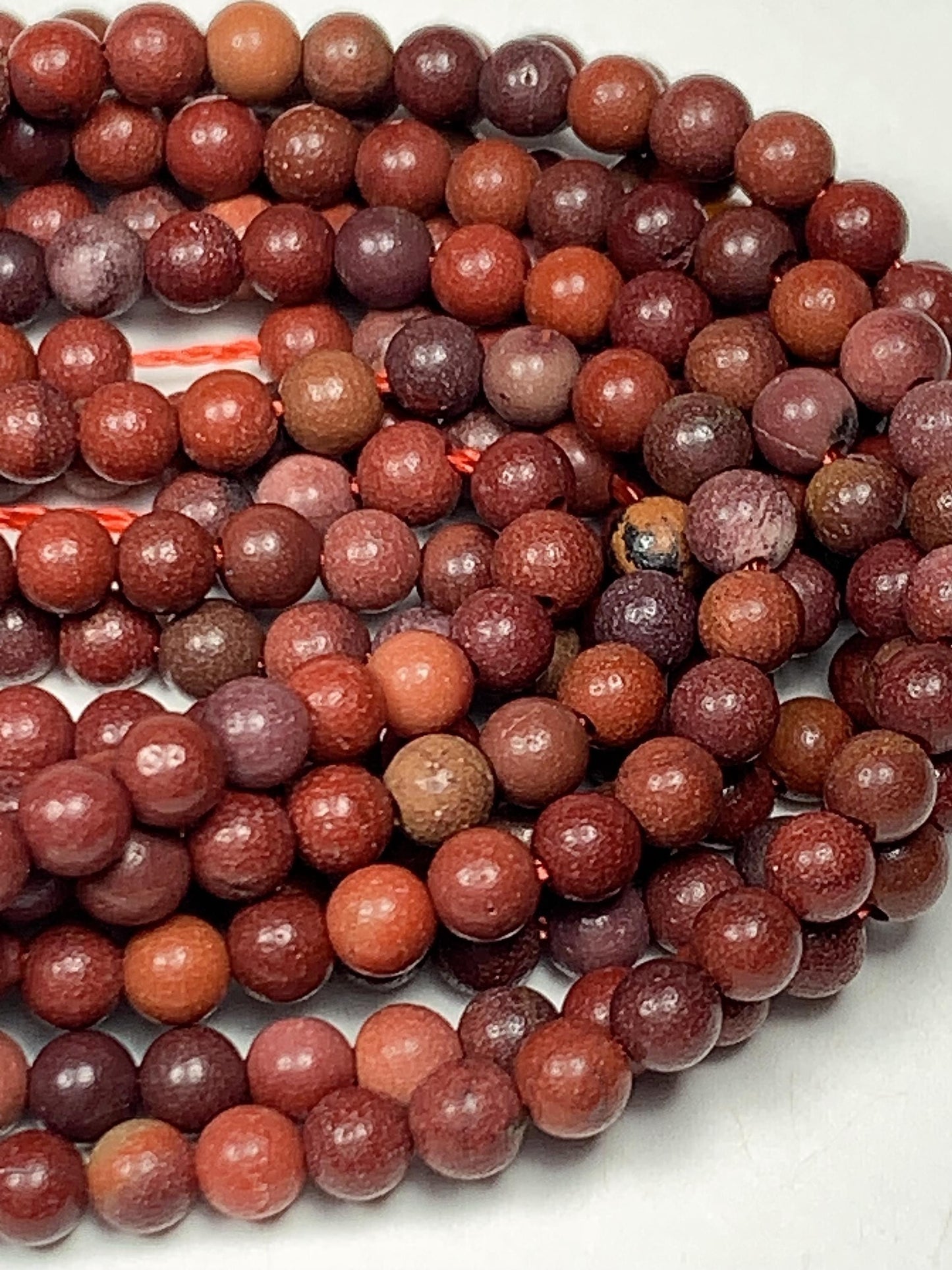 Natural Red Jasper Smooth Round Beads 15.5" Strand Gemstone