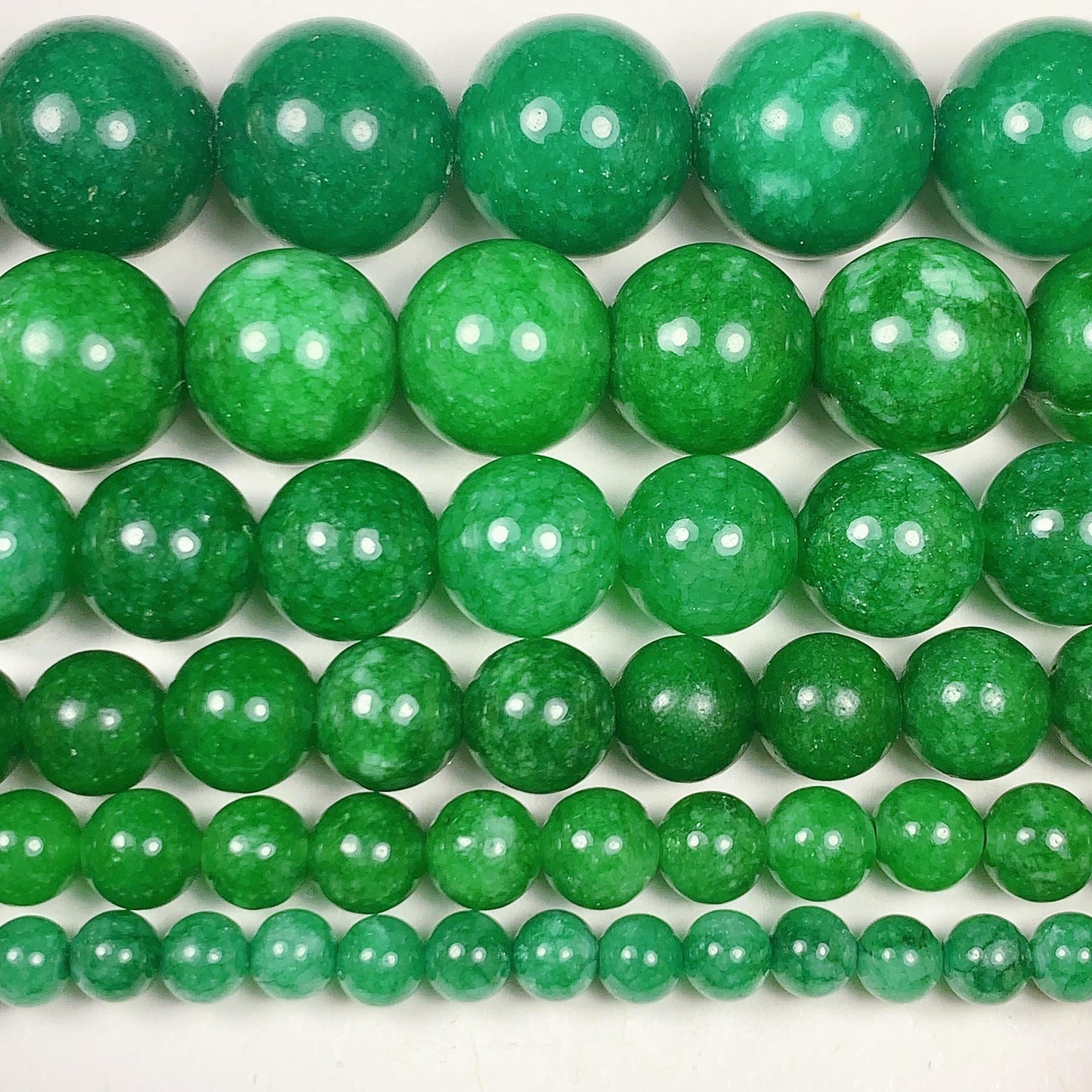 Deep Green Jade  Smooth Round Beads 15.5" Strand 4mm 6mm 8mm 10mm 12mm