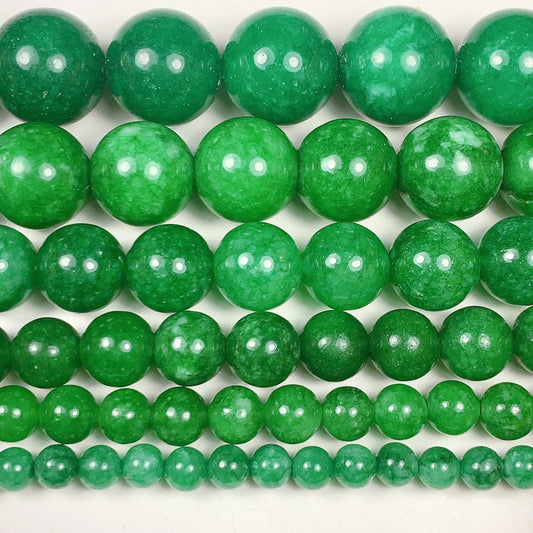 Deep Green Jade  Smooth Round Beads 15.5" Strand 4mm 6mm 8mm 10mm 12mm