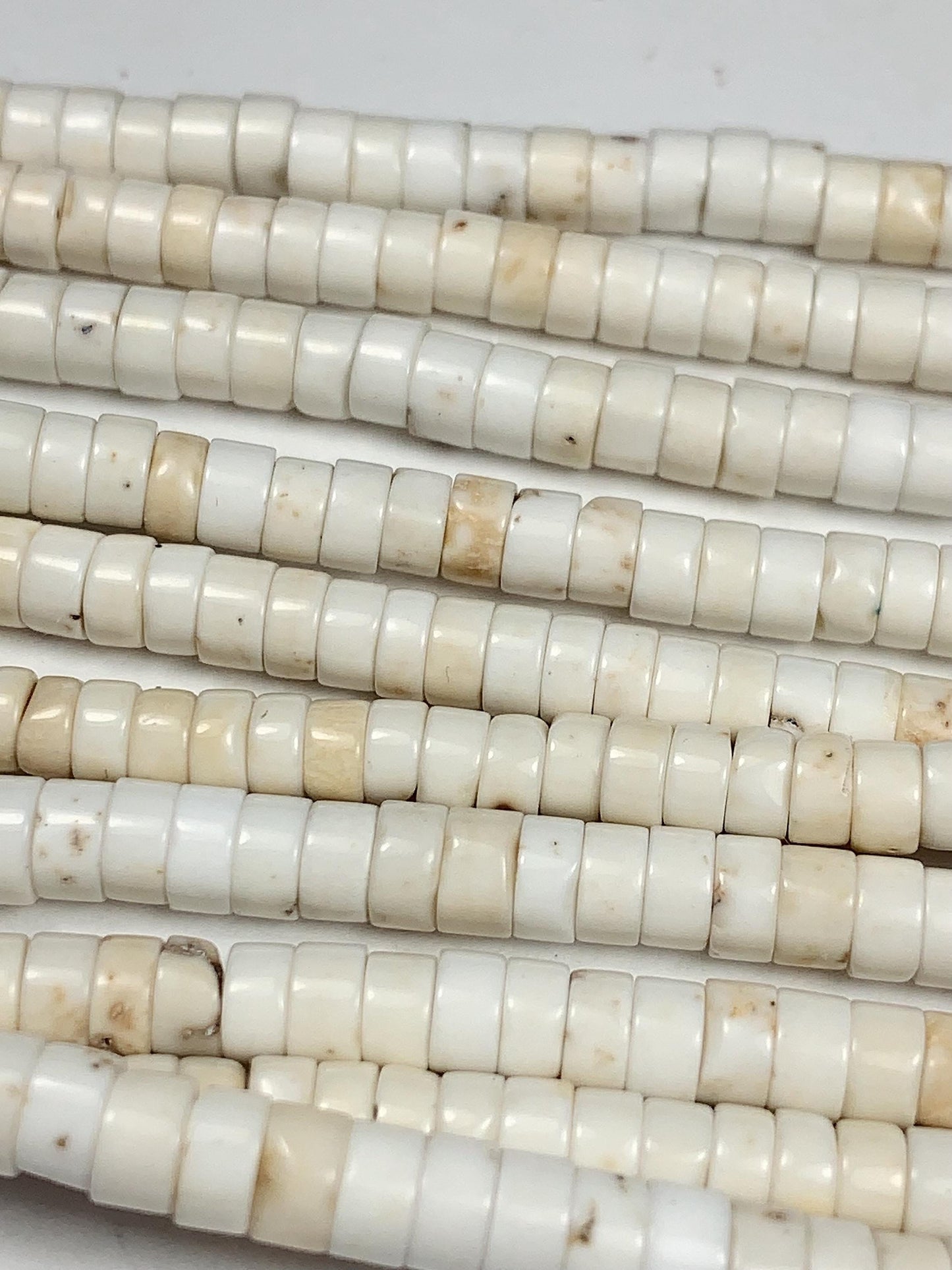 2x4mm Natural White Turquoise Heishi Disc Beads 15" Strand Gemstone