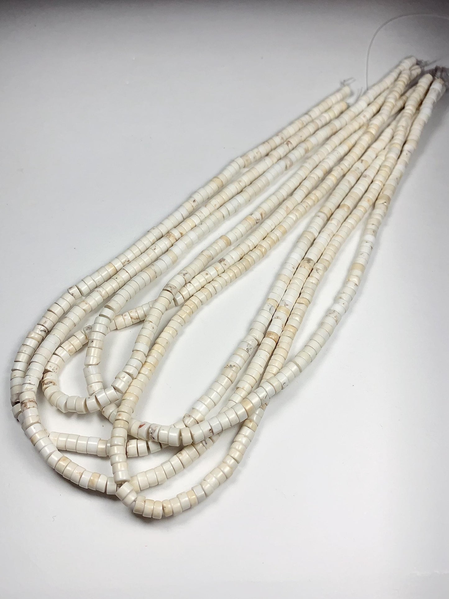 2x4mm Natural White Turquoise Heishi Disc Beads 15" Strand Gemstone