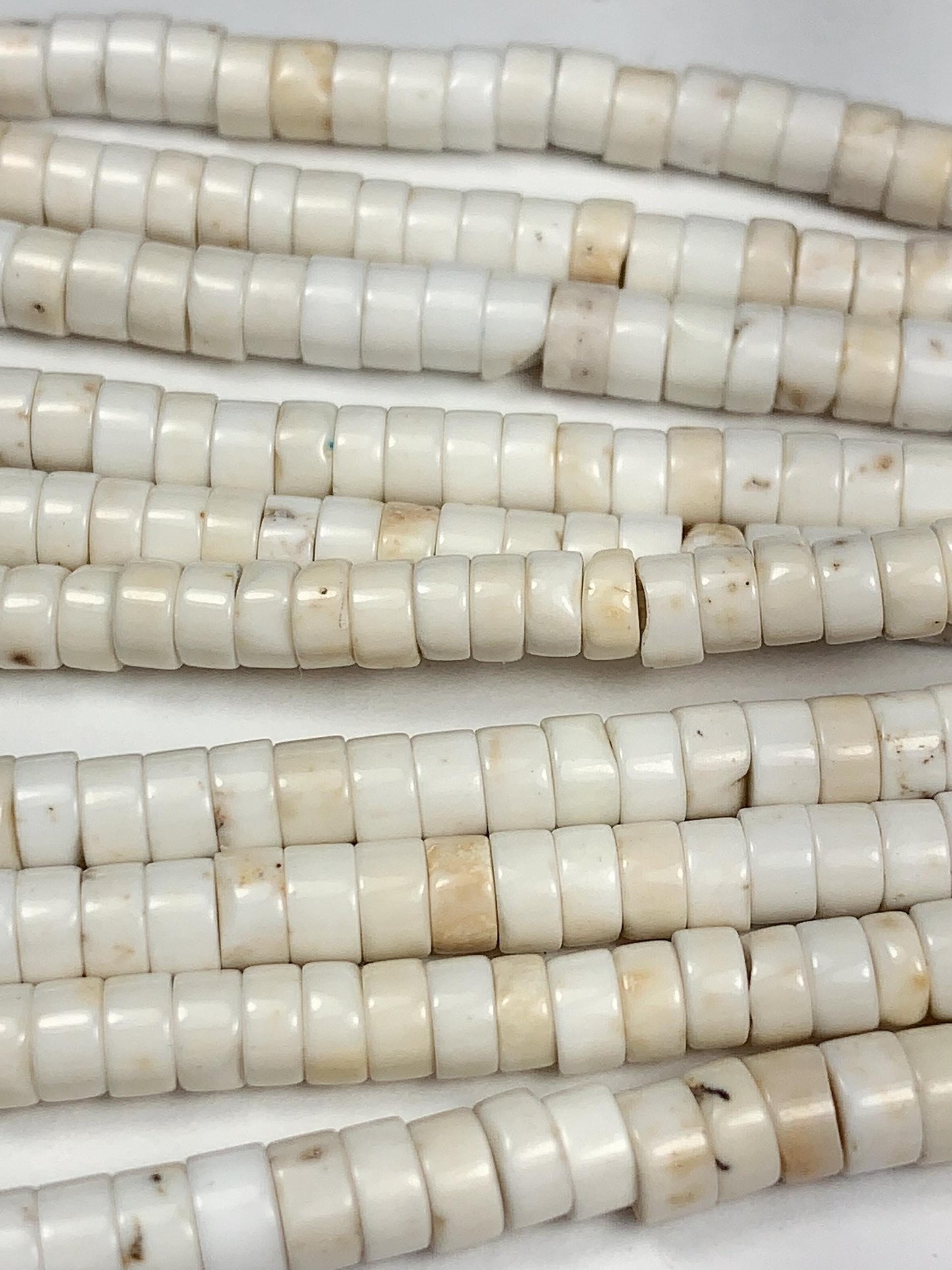 2x4mm Natural White Turquoise Heishi Disc Beads 15" Strand Gemstone
