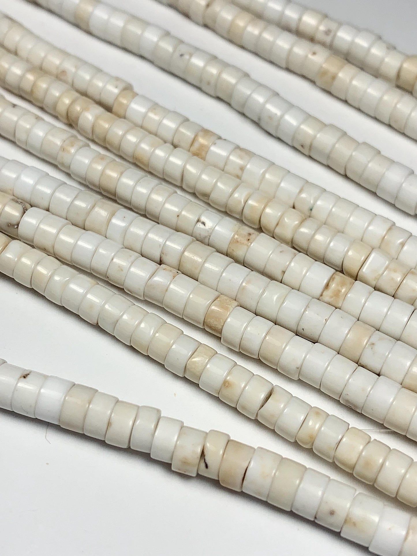 2x4mm Natural White Turquoise Heishi Disc Beads 15" Strand Gemstone