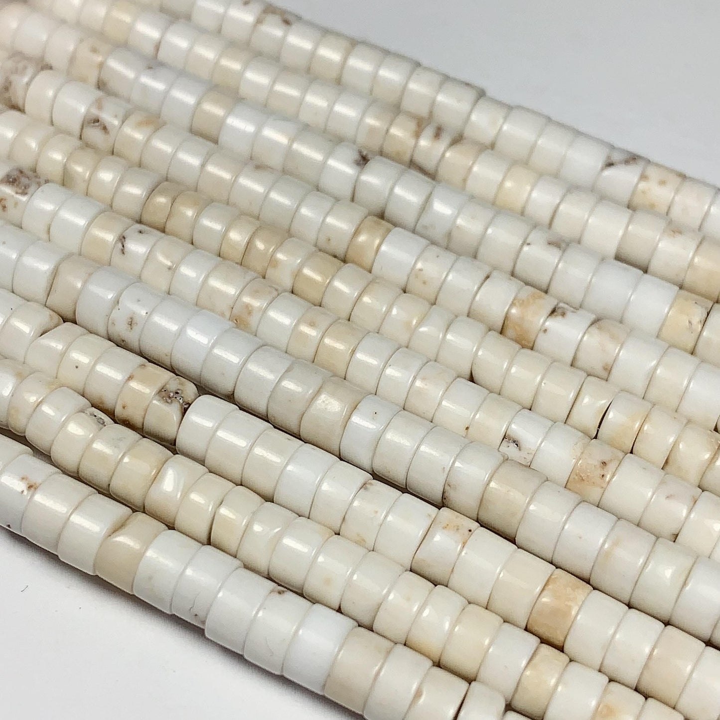 2x4mm Natural White Turquoise Heishi Disc Beads 15" Strand Gemstone