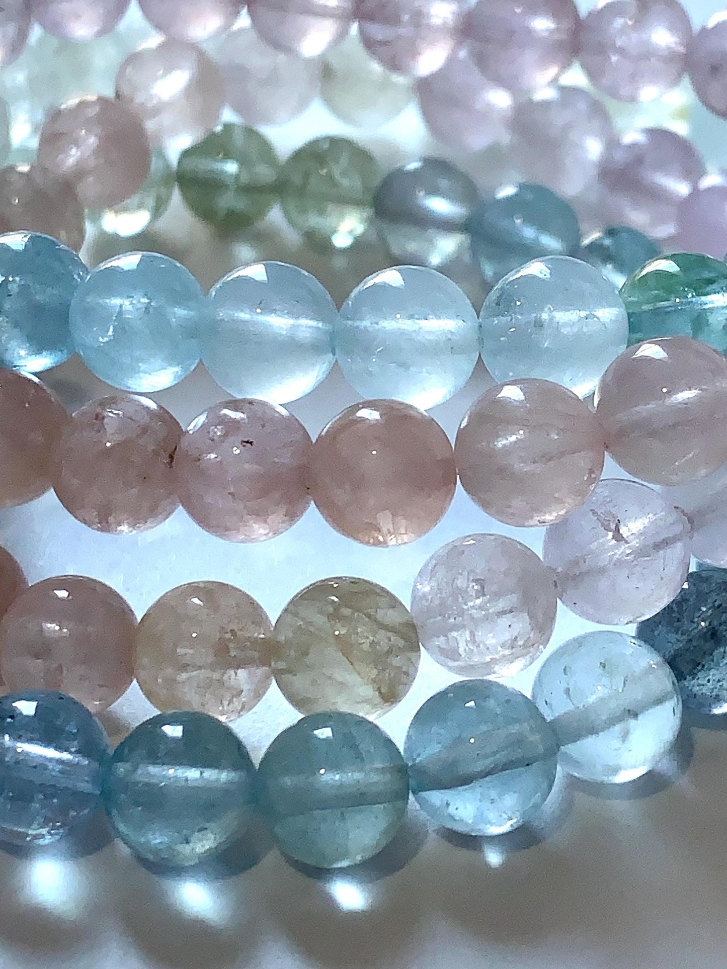 Natural Transparent Morganite Smooth Round Beads 15.5" Strand Gemstone 8mm
