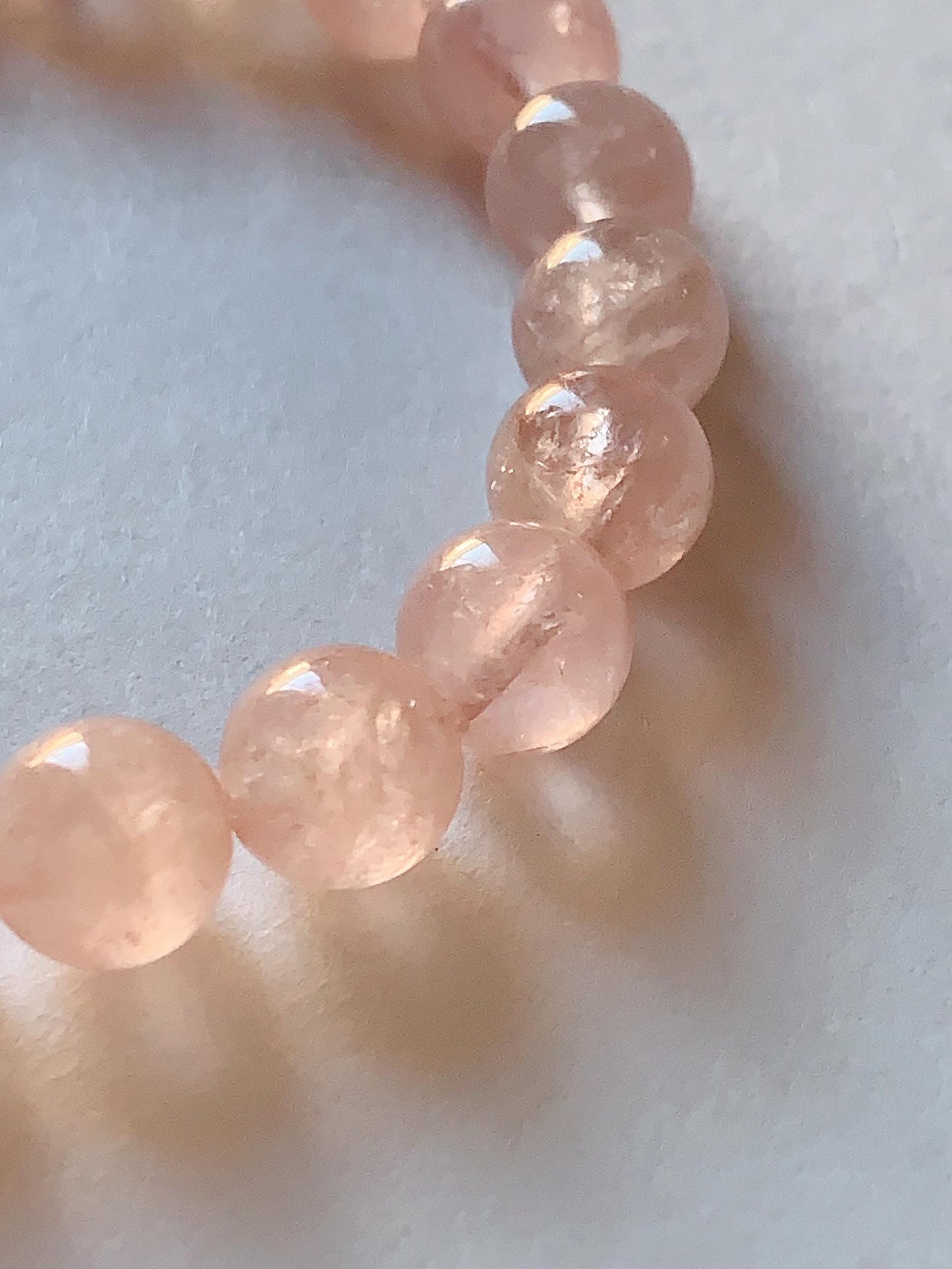 No Dyed AAA+ Transparent Madagascar Natural Light Purple Pink Ice Rose Quartz Stretch Bracelet: Smooth Round Gemstone