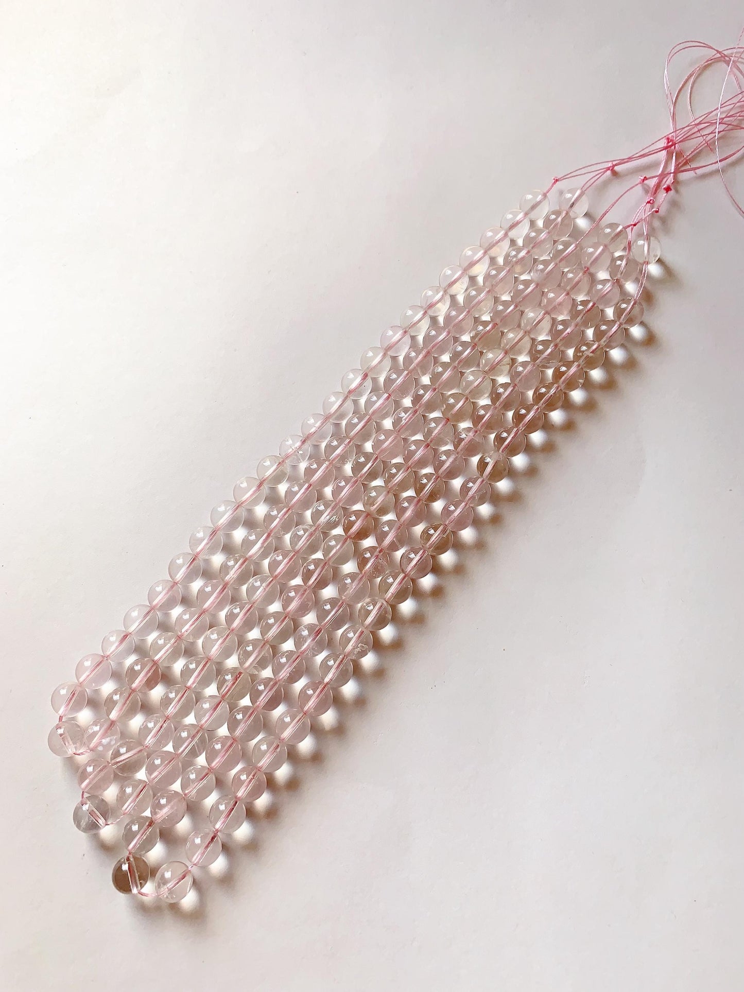 AAA Natural Transparent Light Pink Phantom  Quartz Smooth Round Beads 15.5 strand Gemstone 8mm