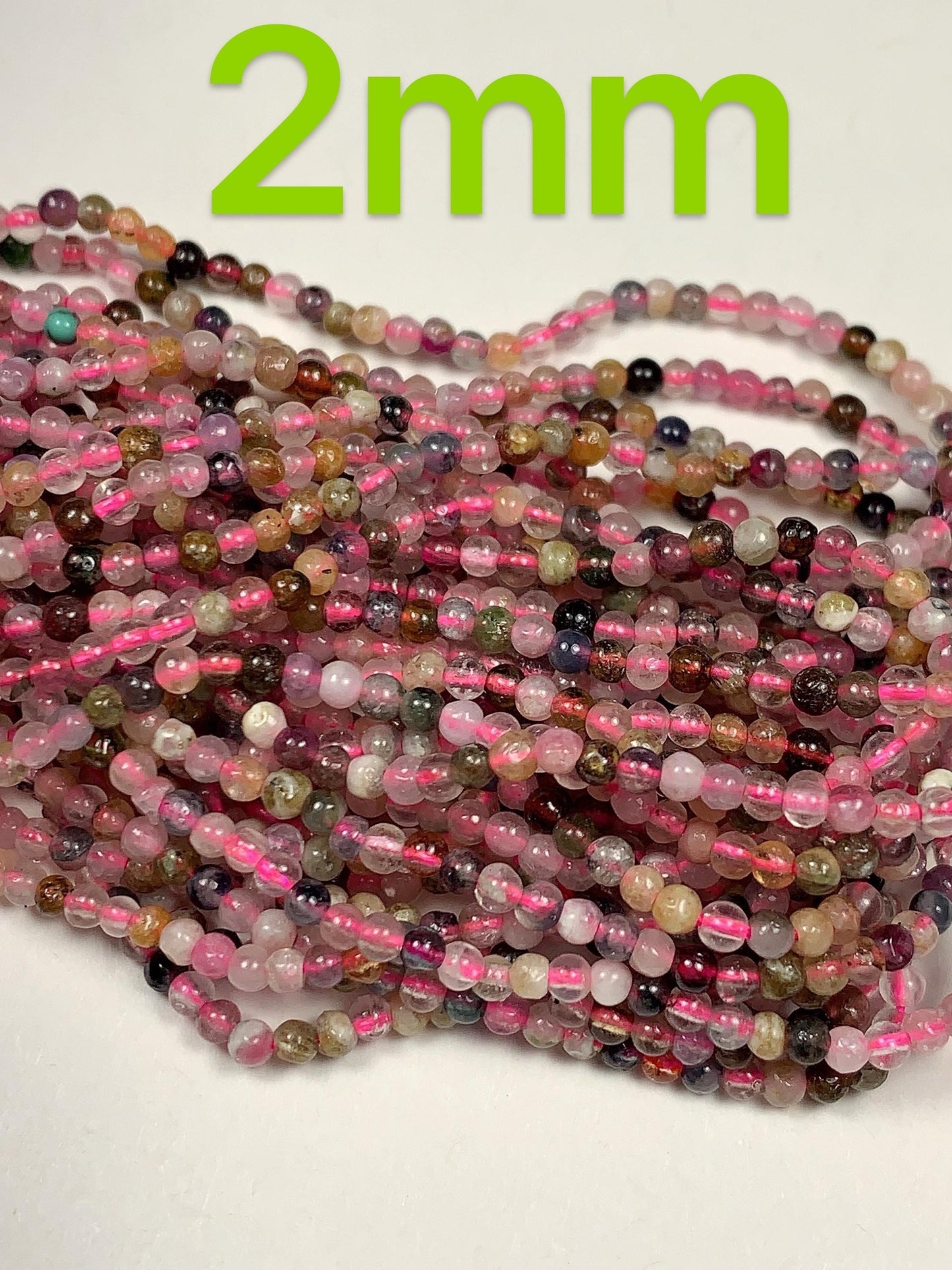 Natural Good Color Rainbow Tourmaline Smooth Round Beads 15.5 Strand Genuine Gemstone