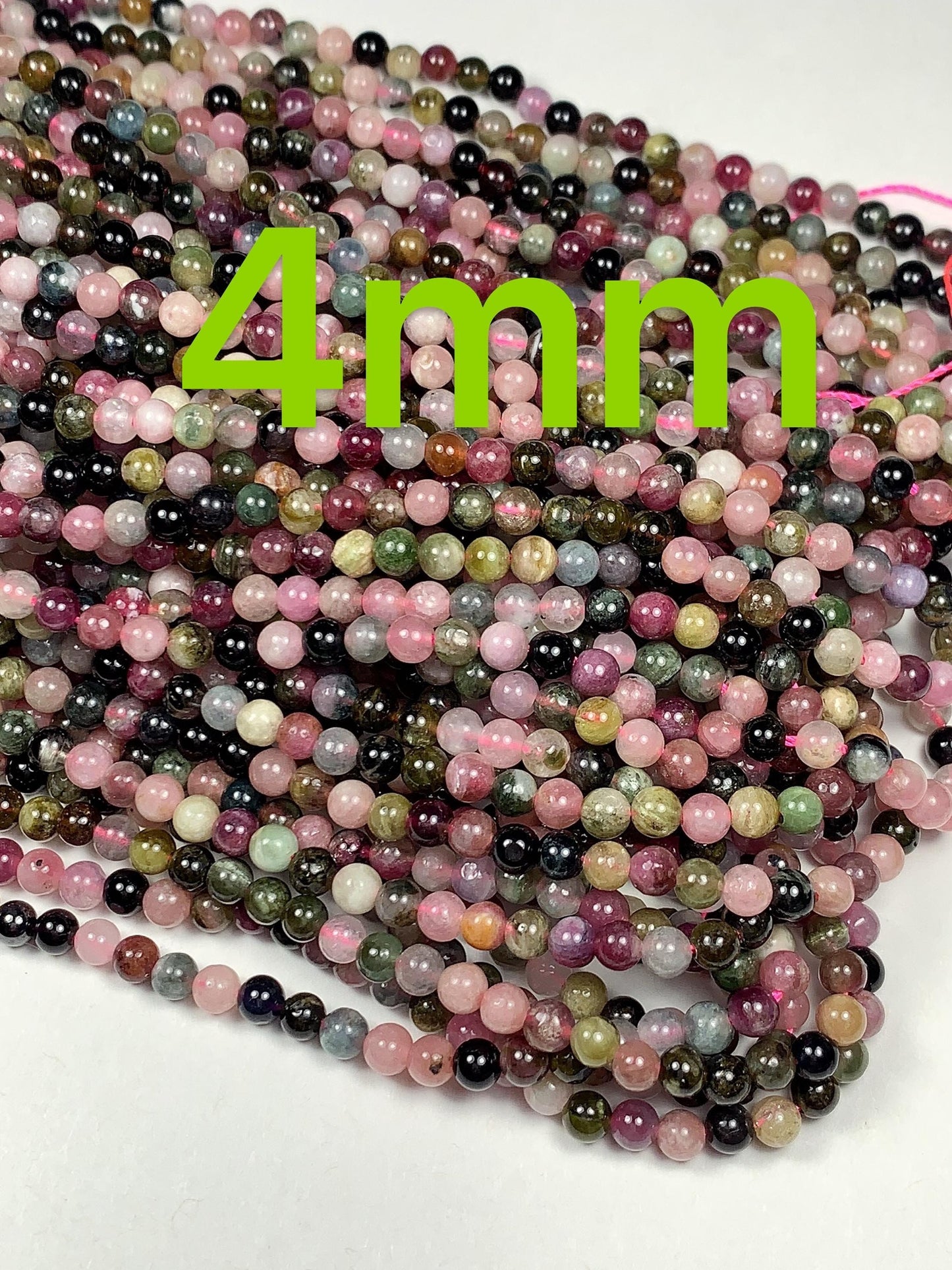 Natural Good Color Rainbow Tourmaline Smooth Round Beads 15.5 Strand Genuine Gemstone